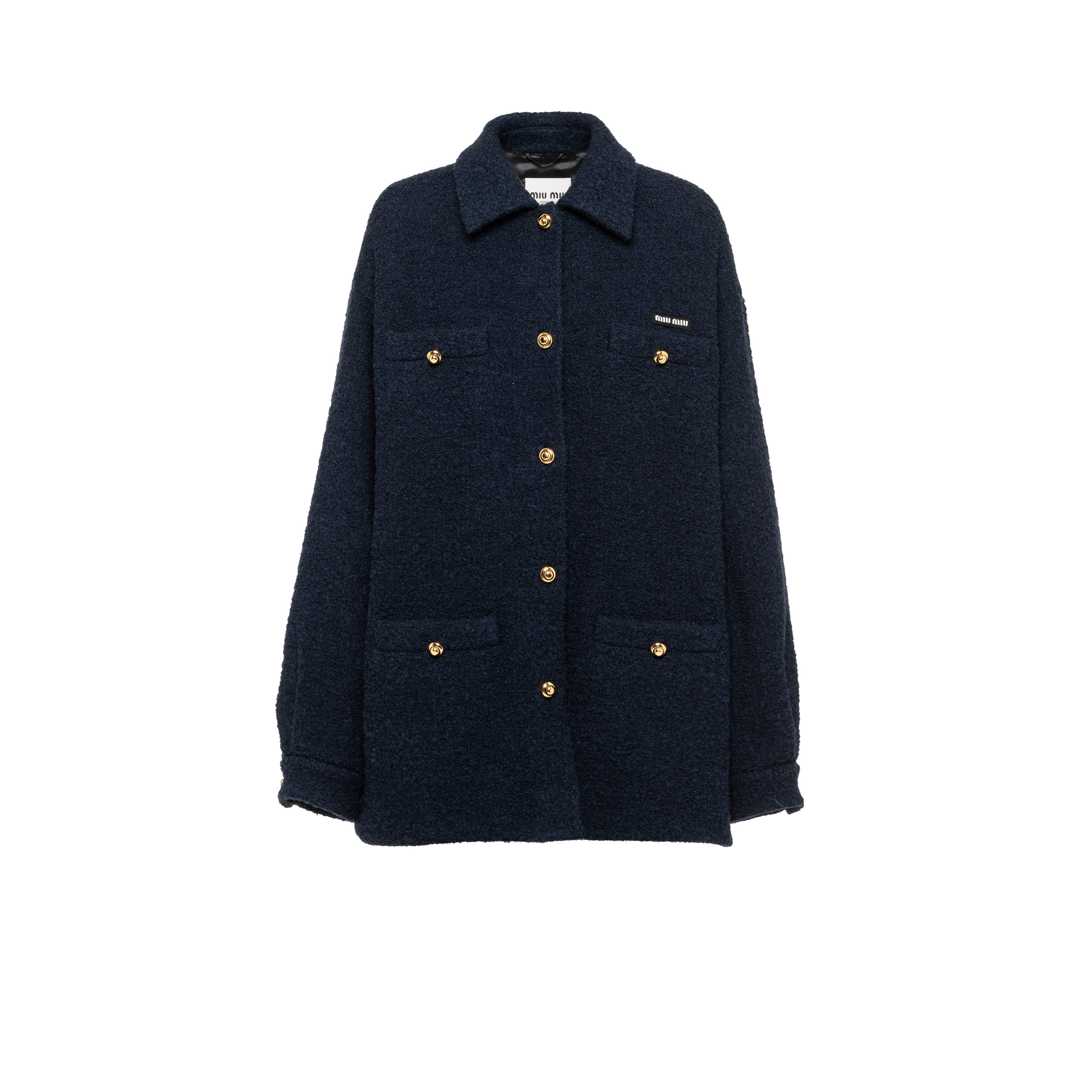 Bouclé blouson jacket - 1