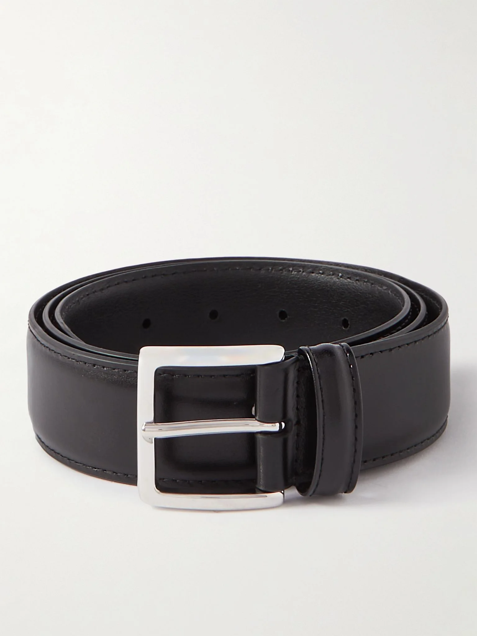 3.5cm Leather Belt Black - 1