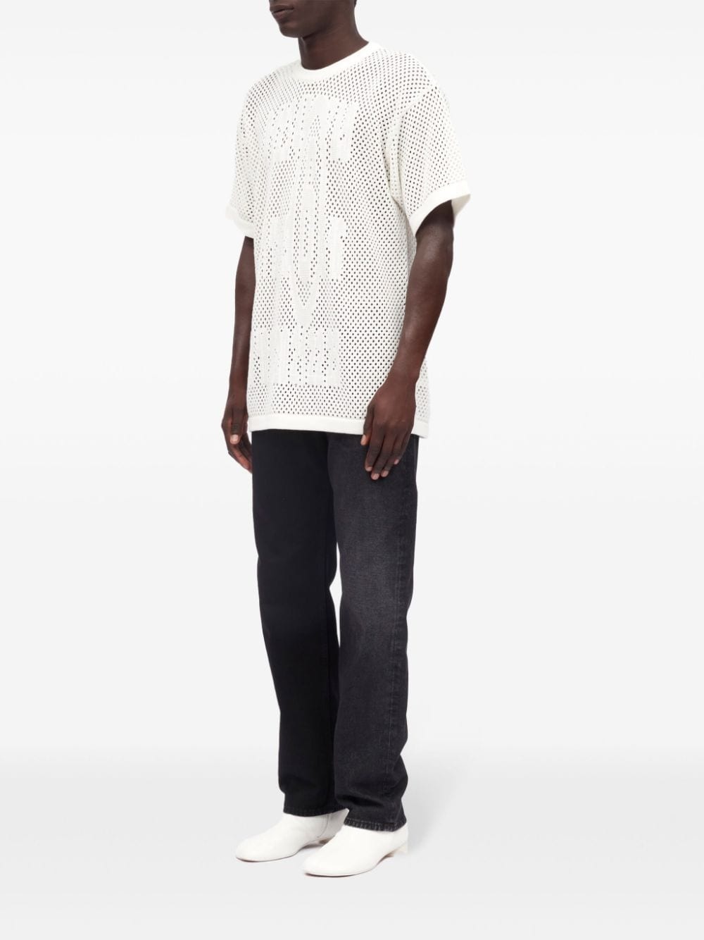 intarsia-knit cotton T-shirt - 6
