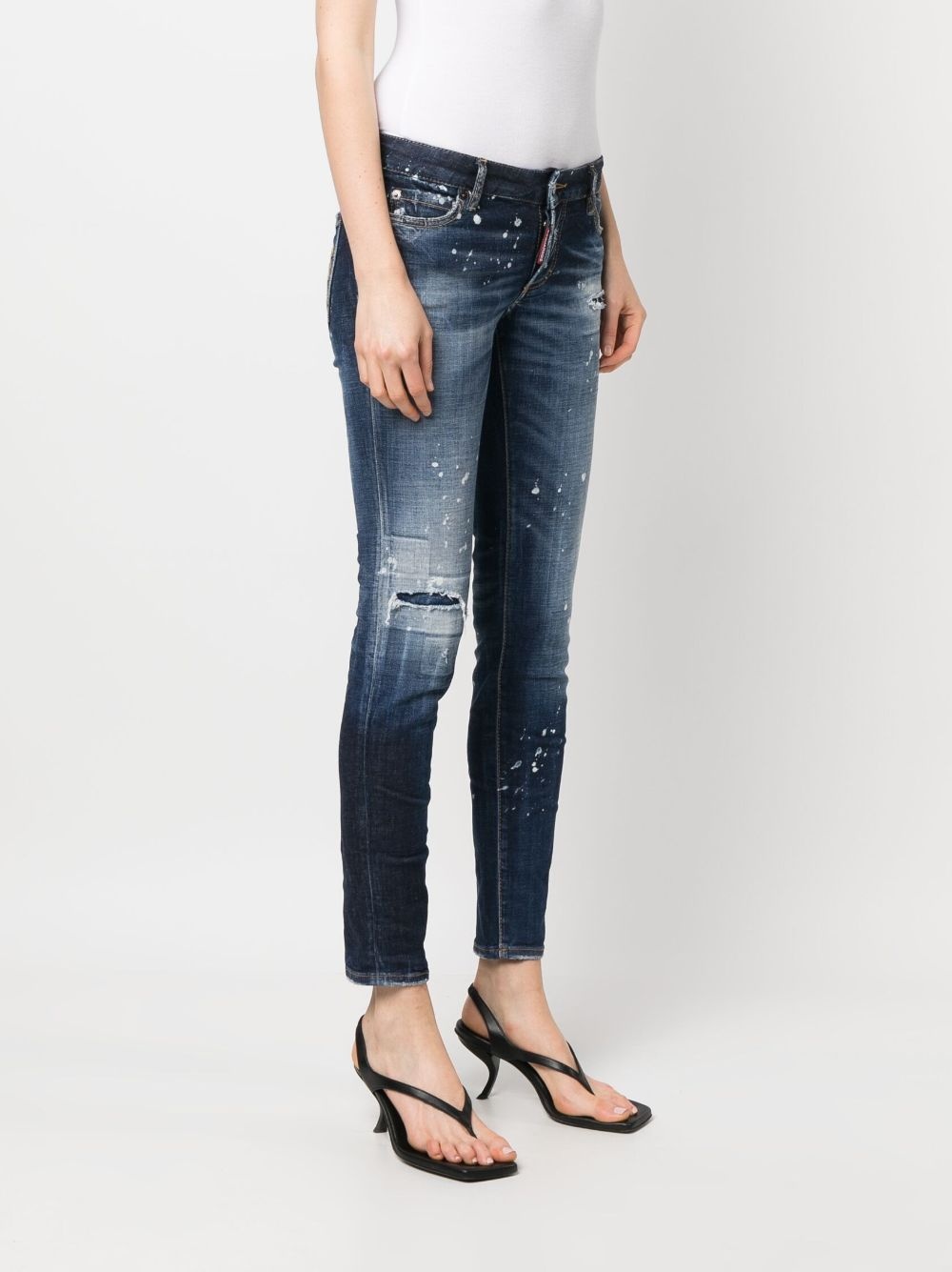 distressed-effect skinny jeans - 3