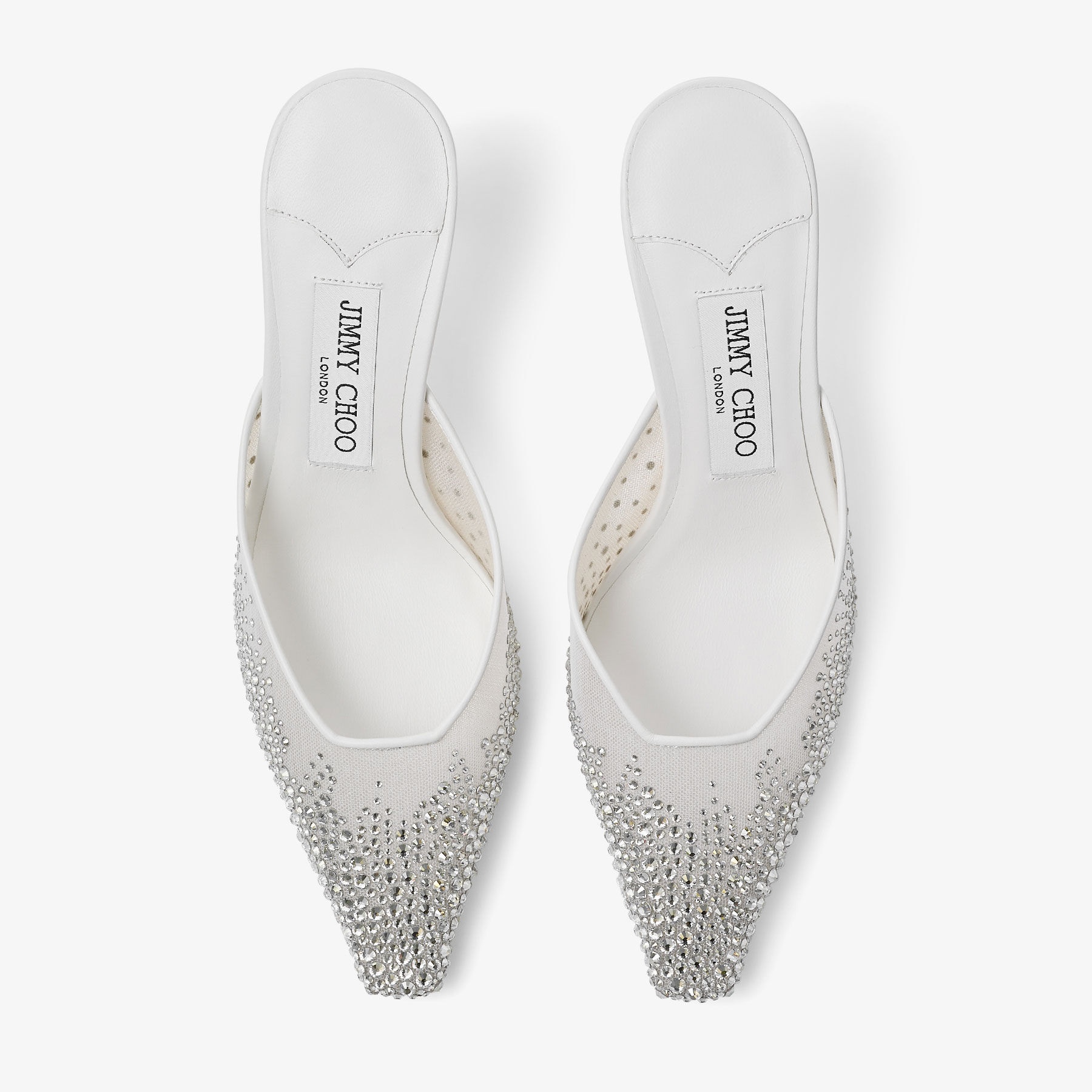 Vivi 65
White Degrade Crystal Mesh Mules with Pearl Charm - 5