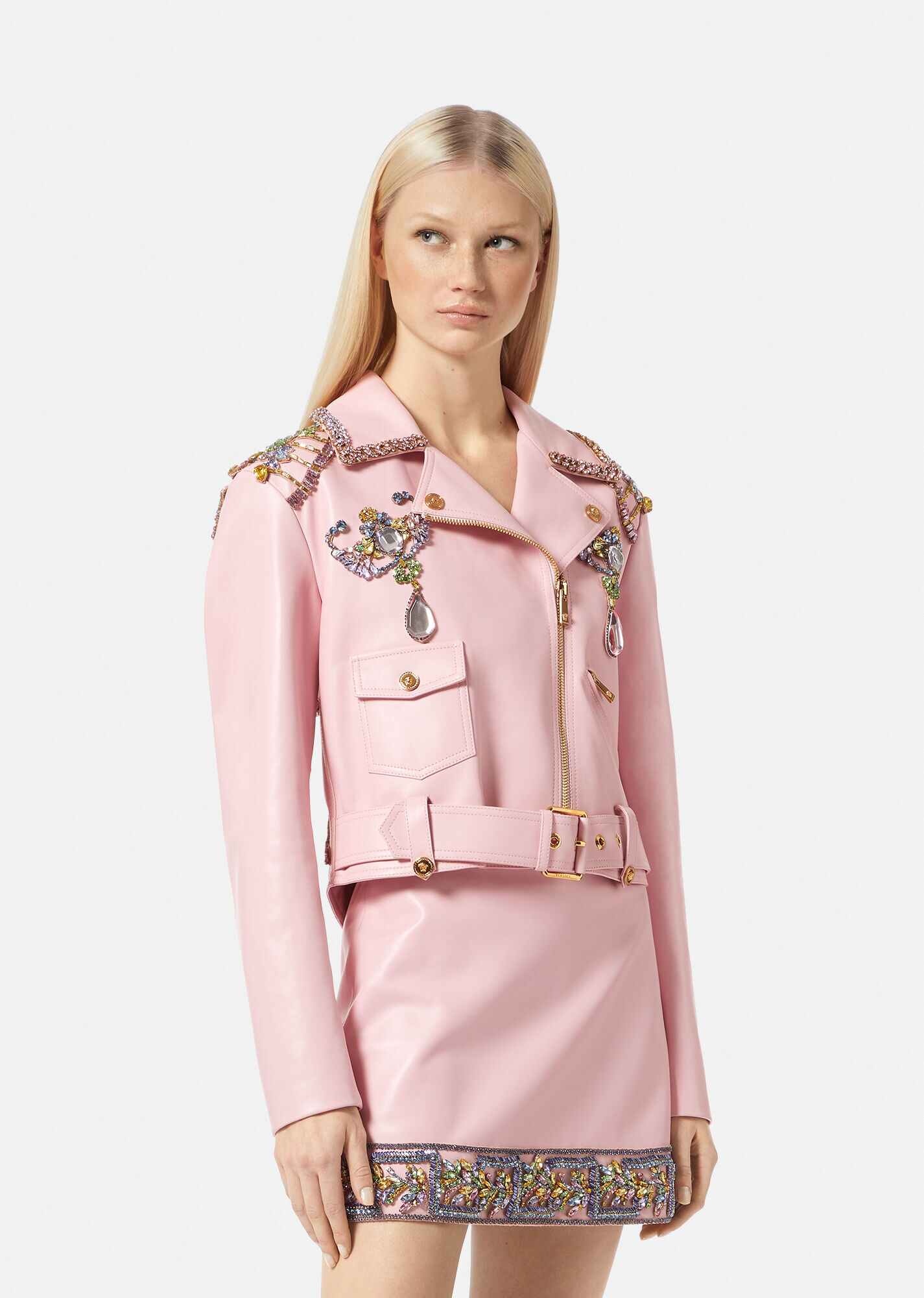 Crystal I Ventagli Leather Jacket - 3