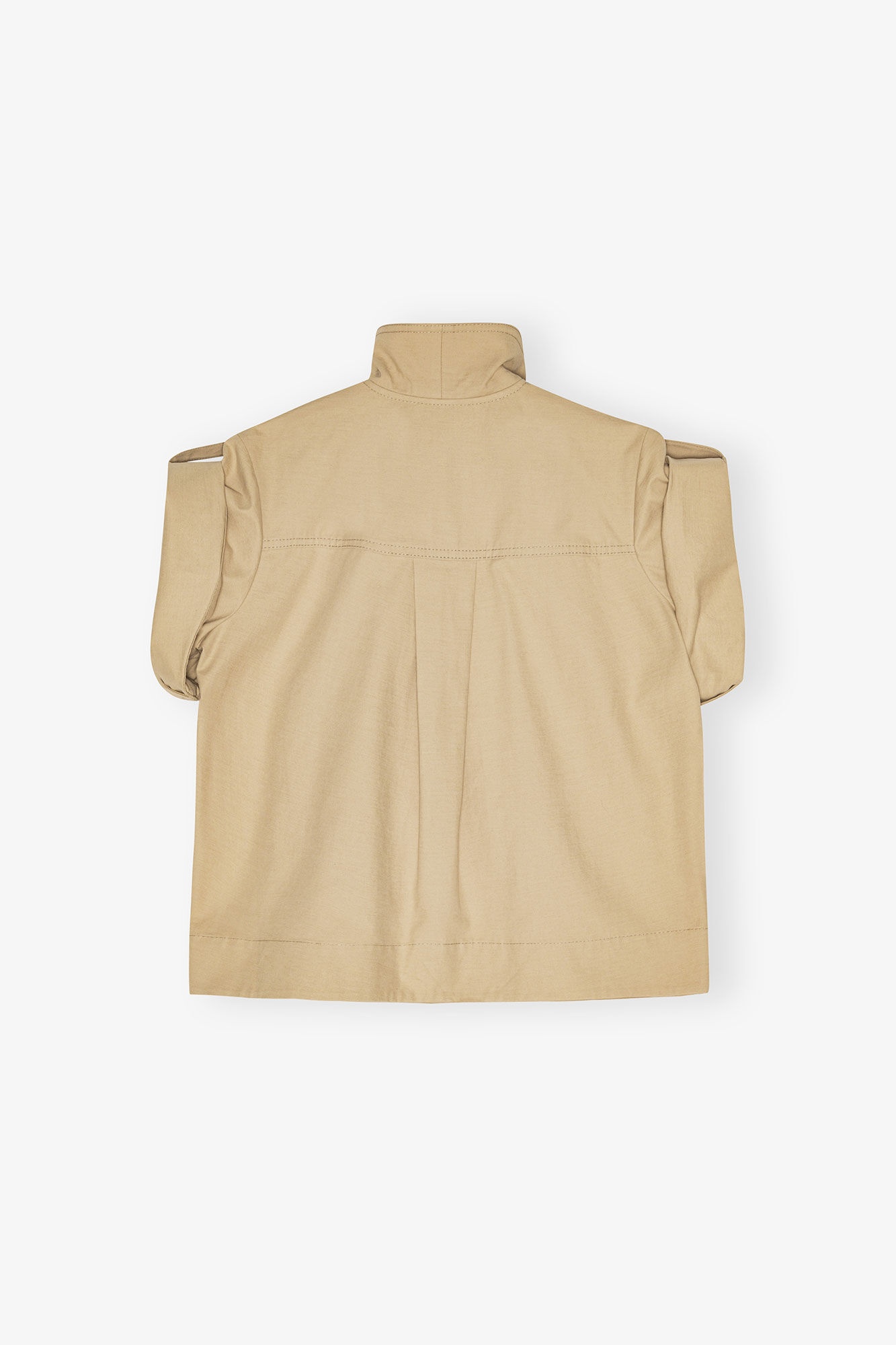 BEIGE STRETCH COTTON BLOUSE - 2