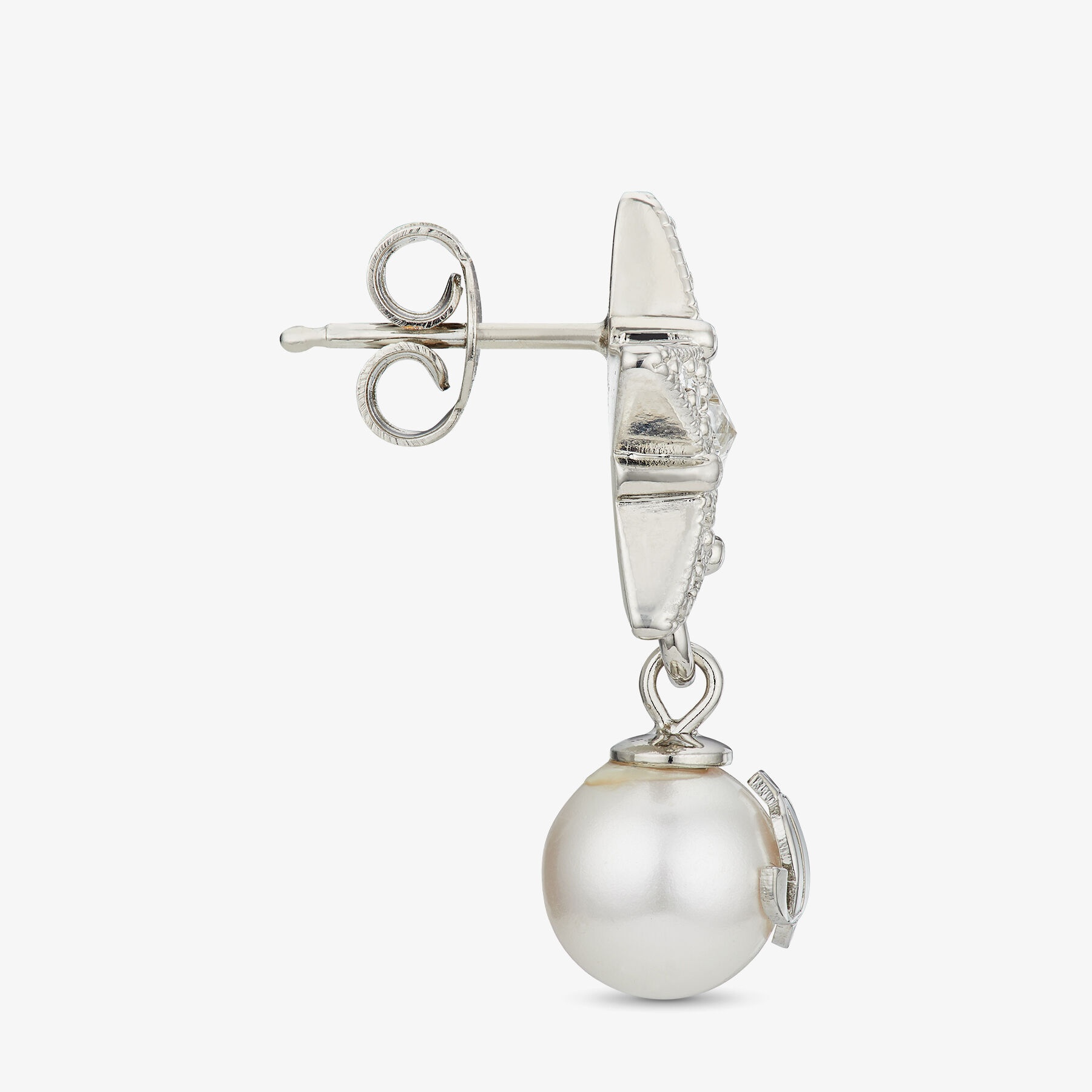 Crystal Star Earrings
Silver-Finish Metal Star Earrings with White Resin Pearls and Swarovski Crysta - 4