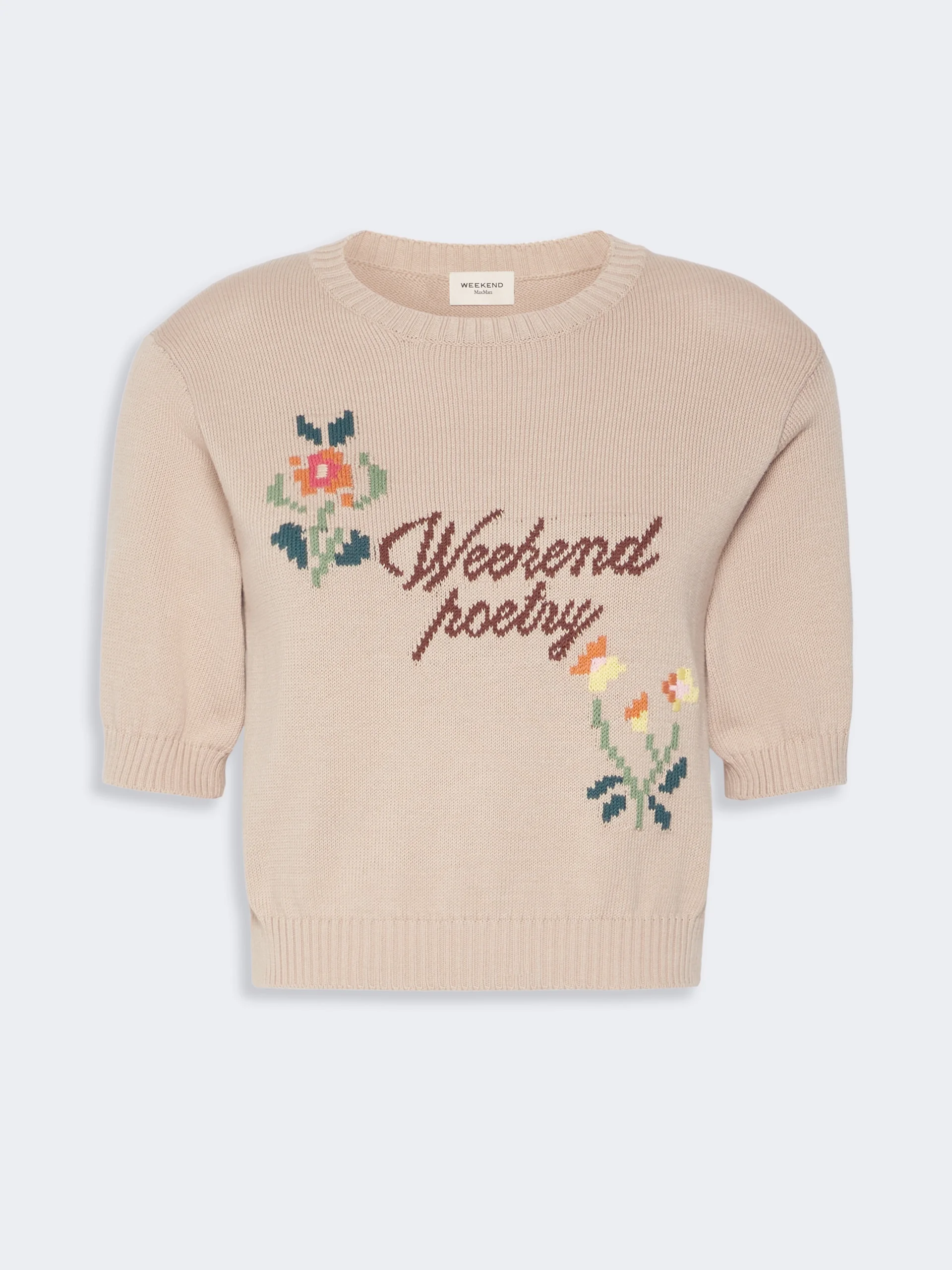 FIACRE Embroidered cotton yarn sweater - SAND - 1
