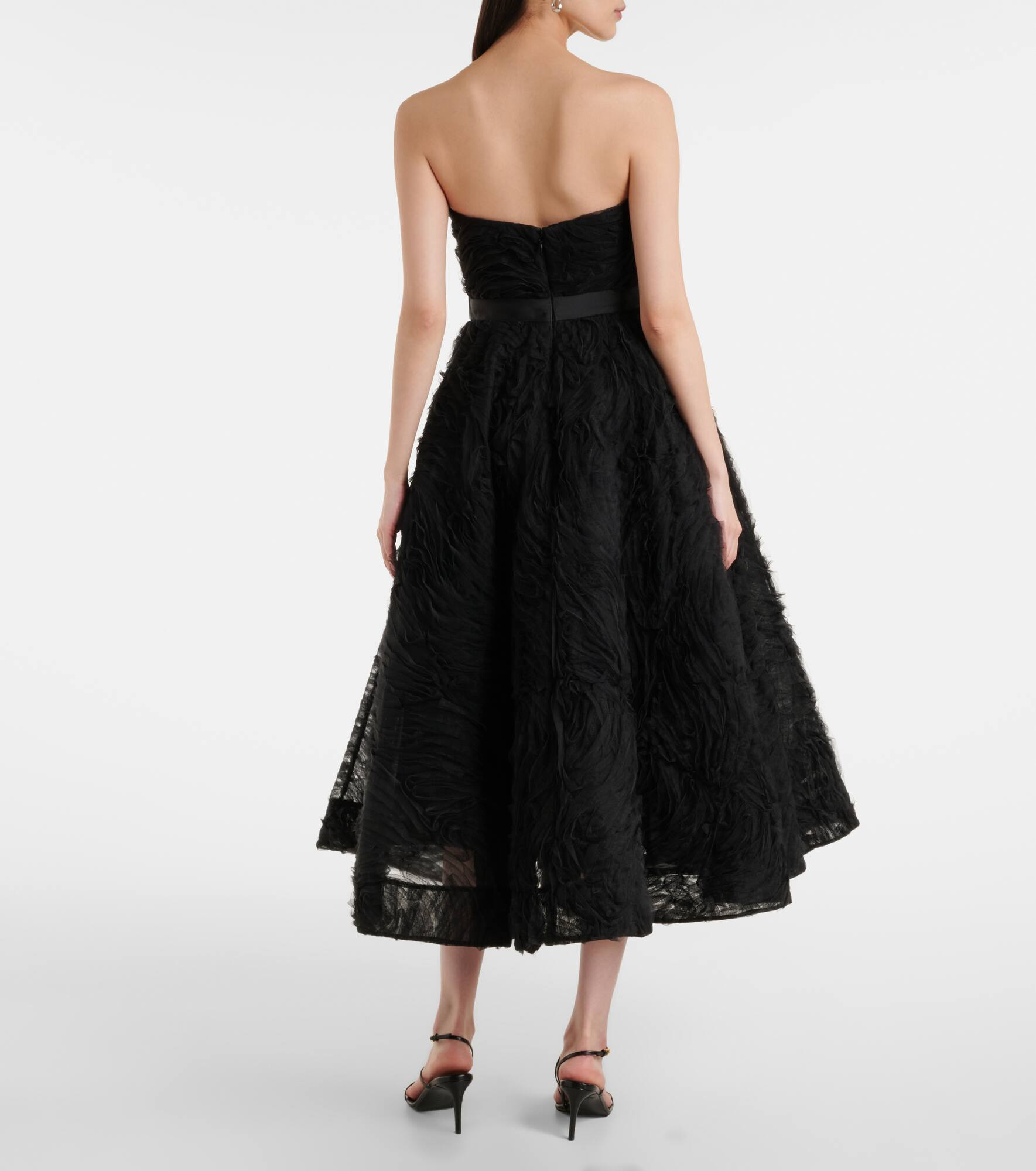 Willow embroidered tulle midi dress - 3