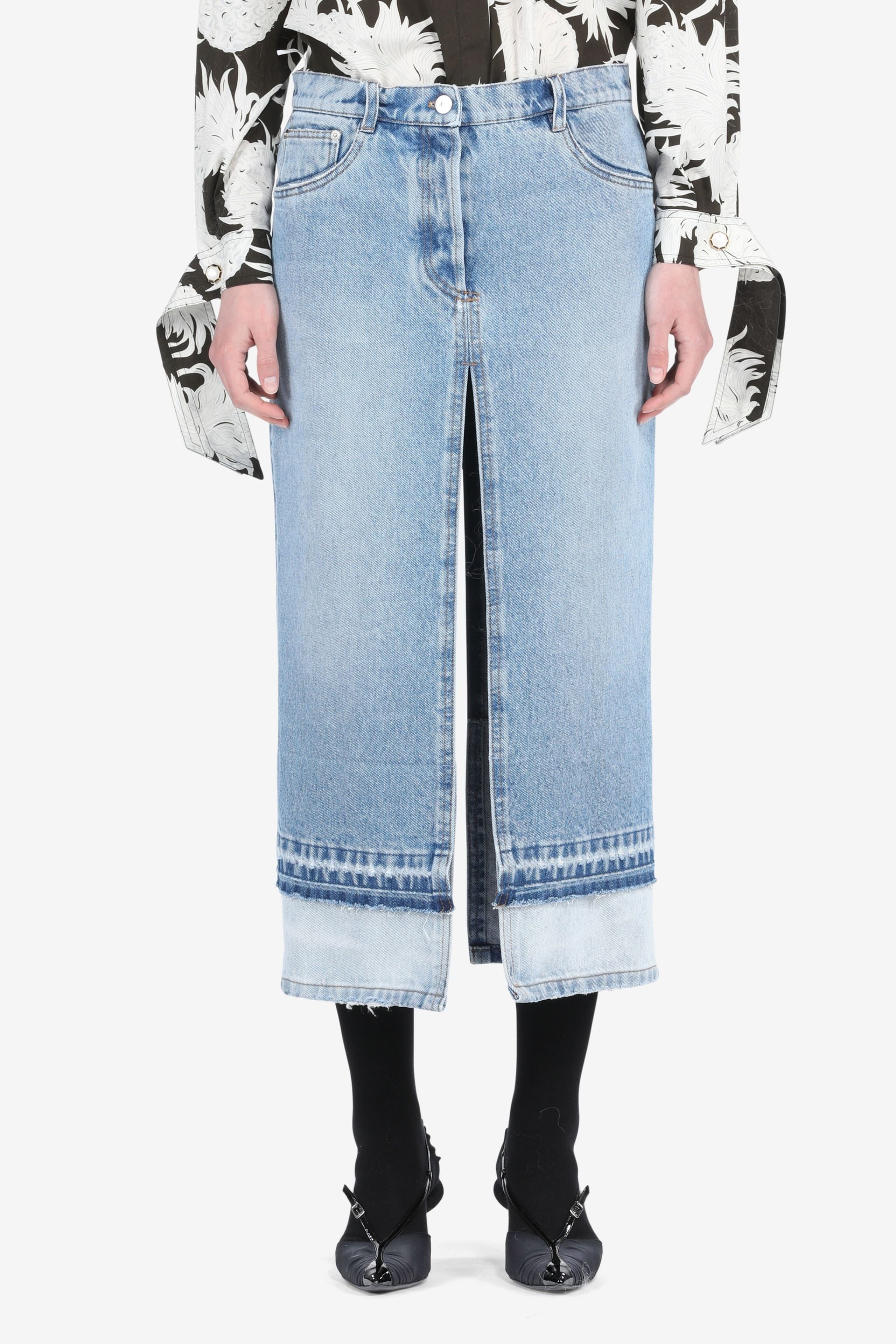 DENIM PENCIL SKIRT - 1