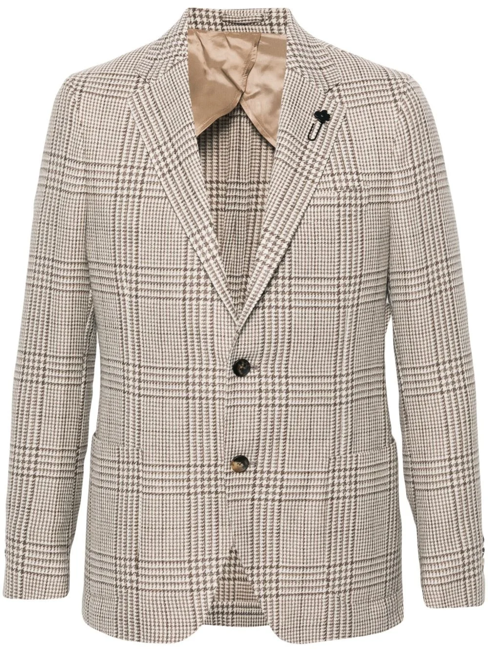 single-breasted checked blazer - 1