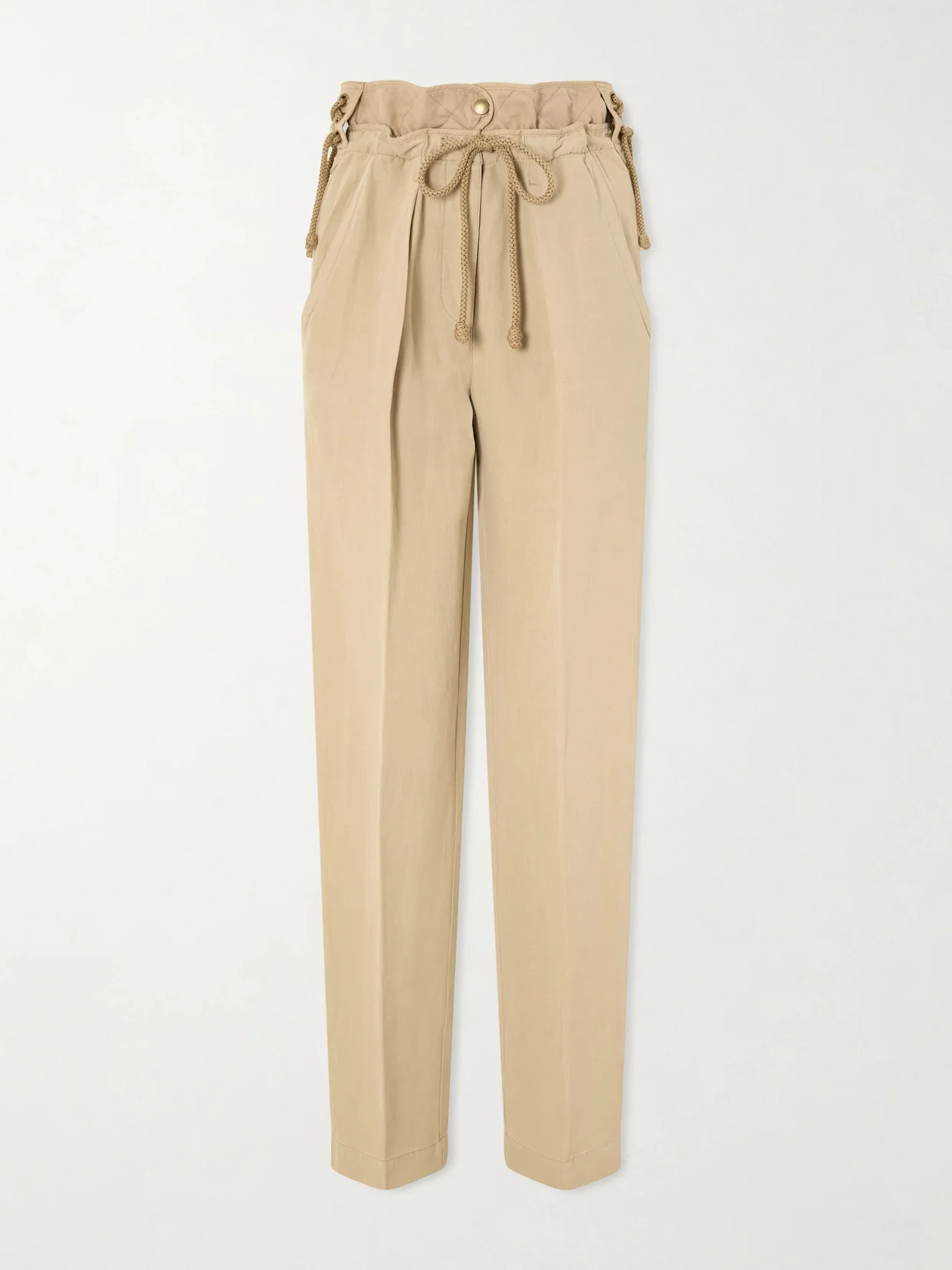 Sharon Pleated Linen And Silk-blend Straight-leg Pants - 1