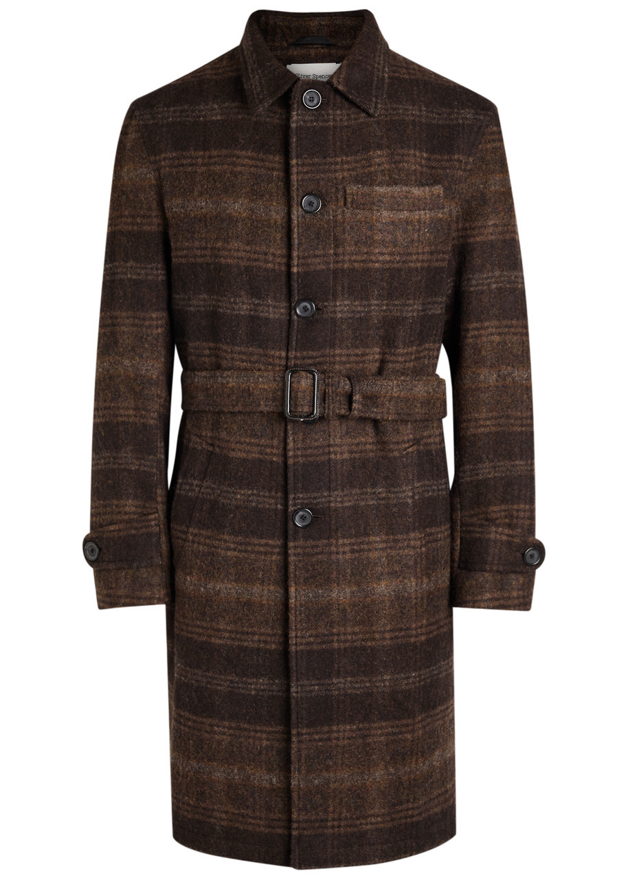 Oliver Spencer Staunton Checked Belted Wool Coat - 1
