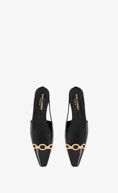 SAINT LAURENT blade slingback flats in patent leather outlook