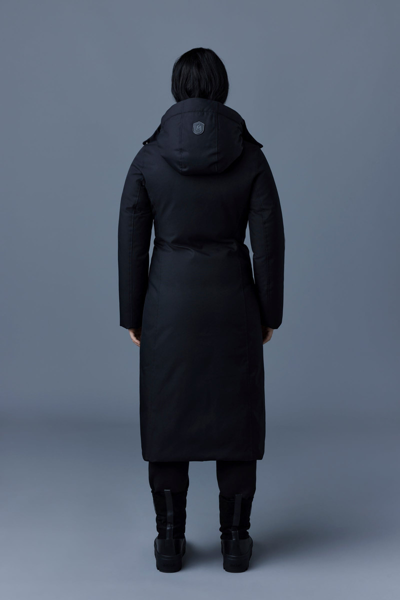 KELSIE Long twill down coat with hood for ladies 4