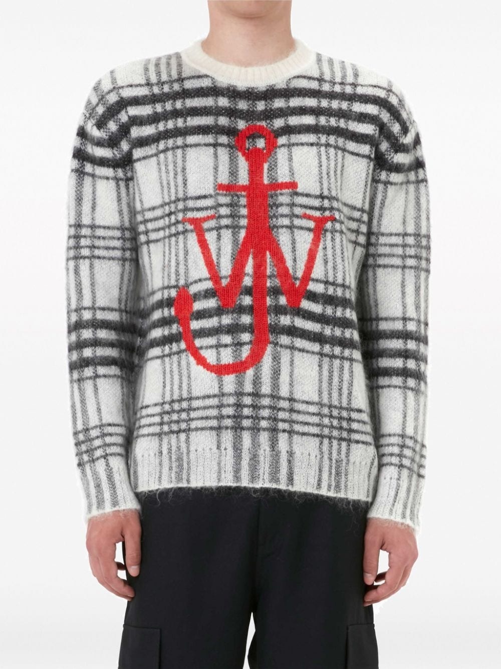 tartan-check crew-neck jumper - 4