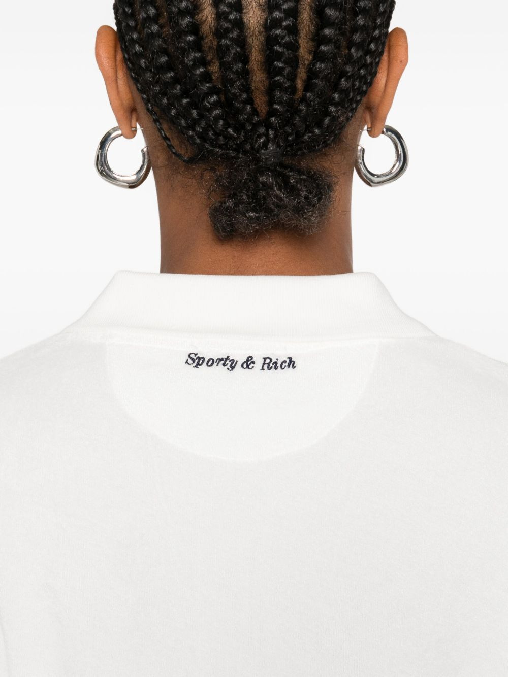embroidered cotton polo top - 5