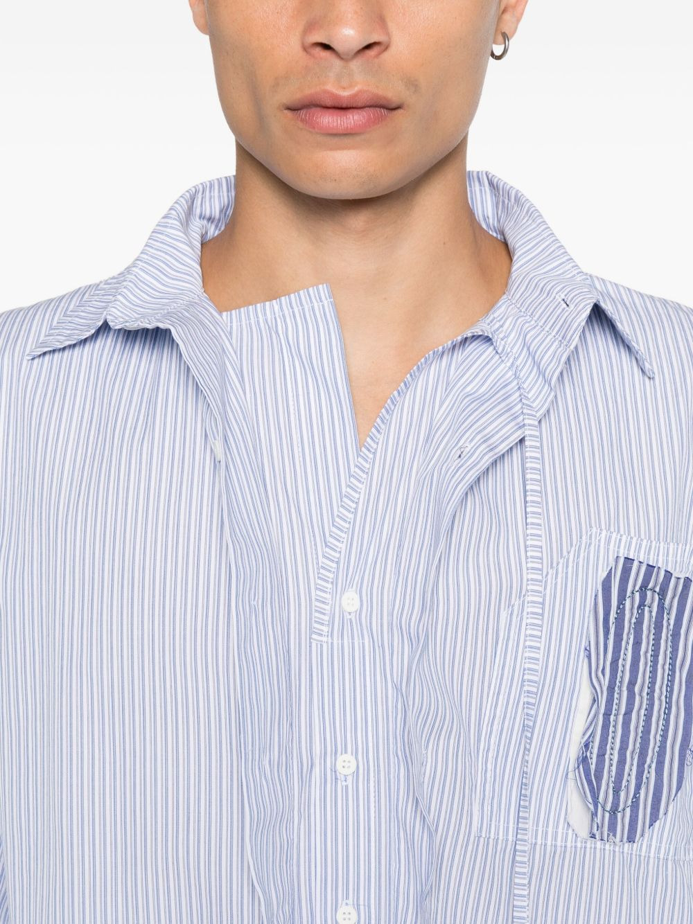 striped patch-pocket shirt - 5