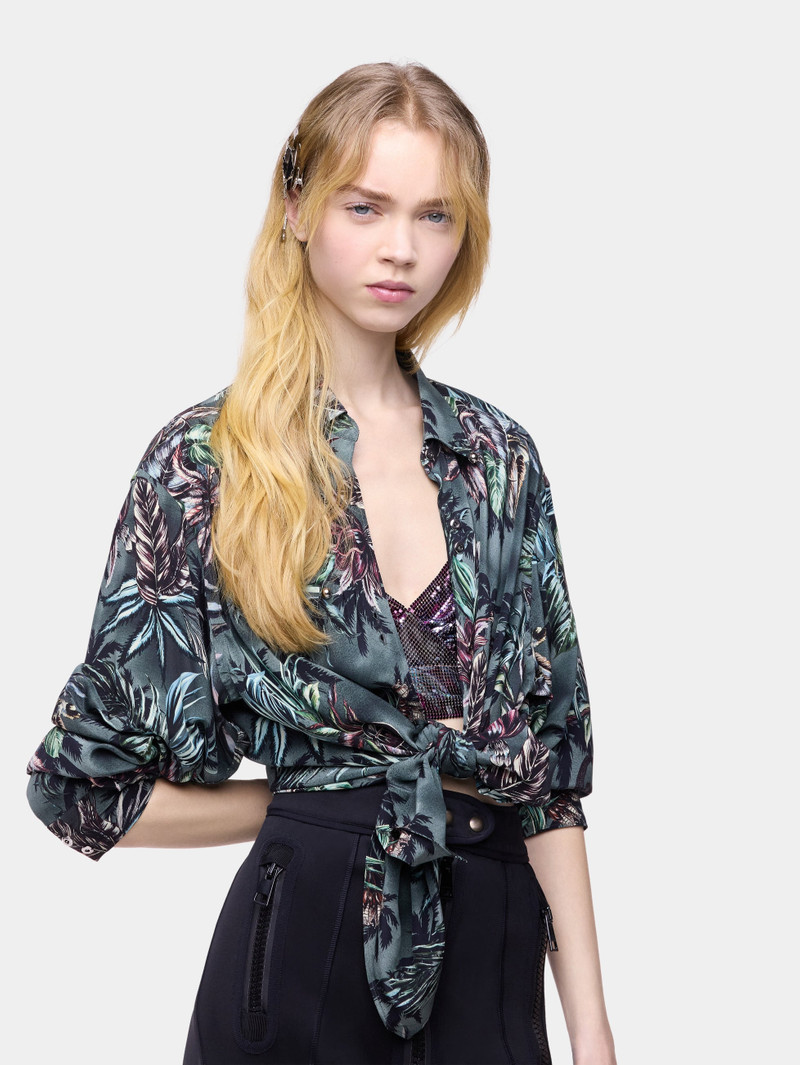 OVERSIZED SHIRT IN FLORAL-PRINTED SILK CREPE 6