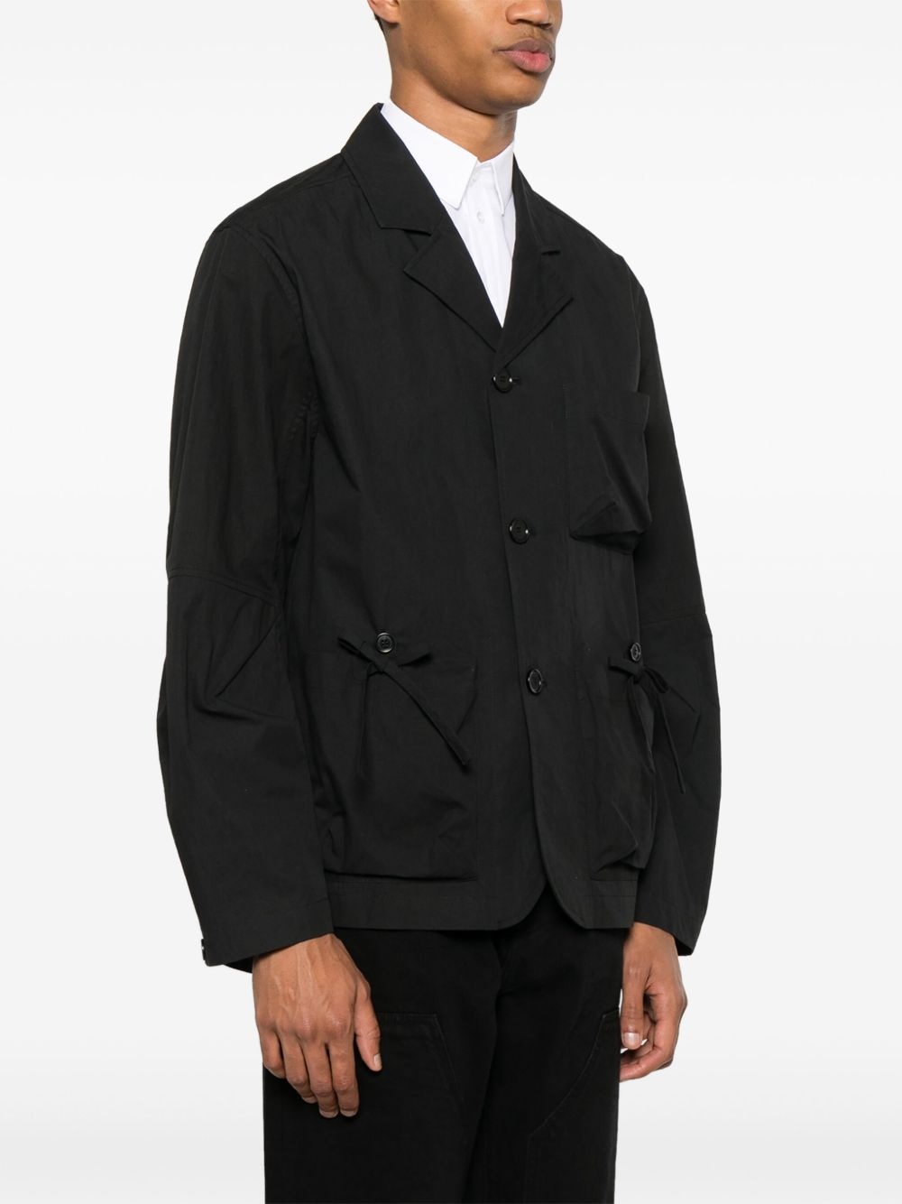 bow-detail workwear jacket - 3
