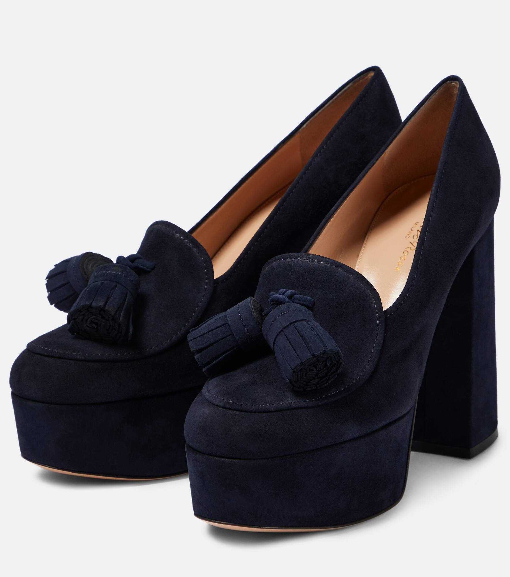 Suede platform pumps - 5