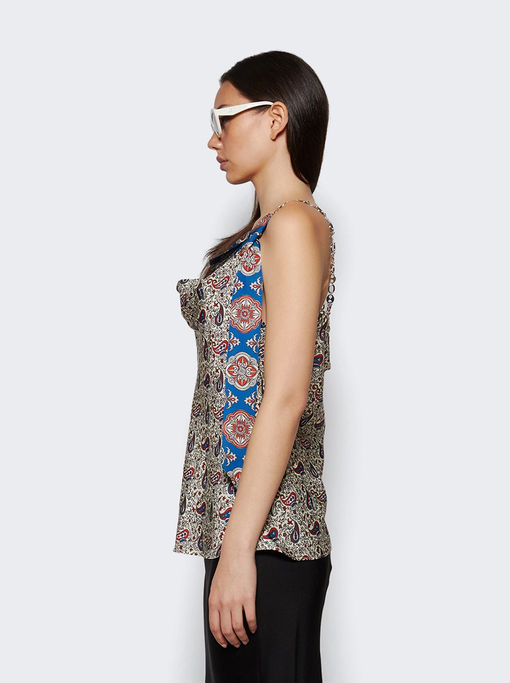 Satin Tank Top Paisley Bandana Print - 3