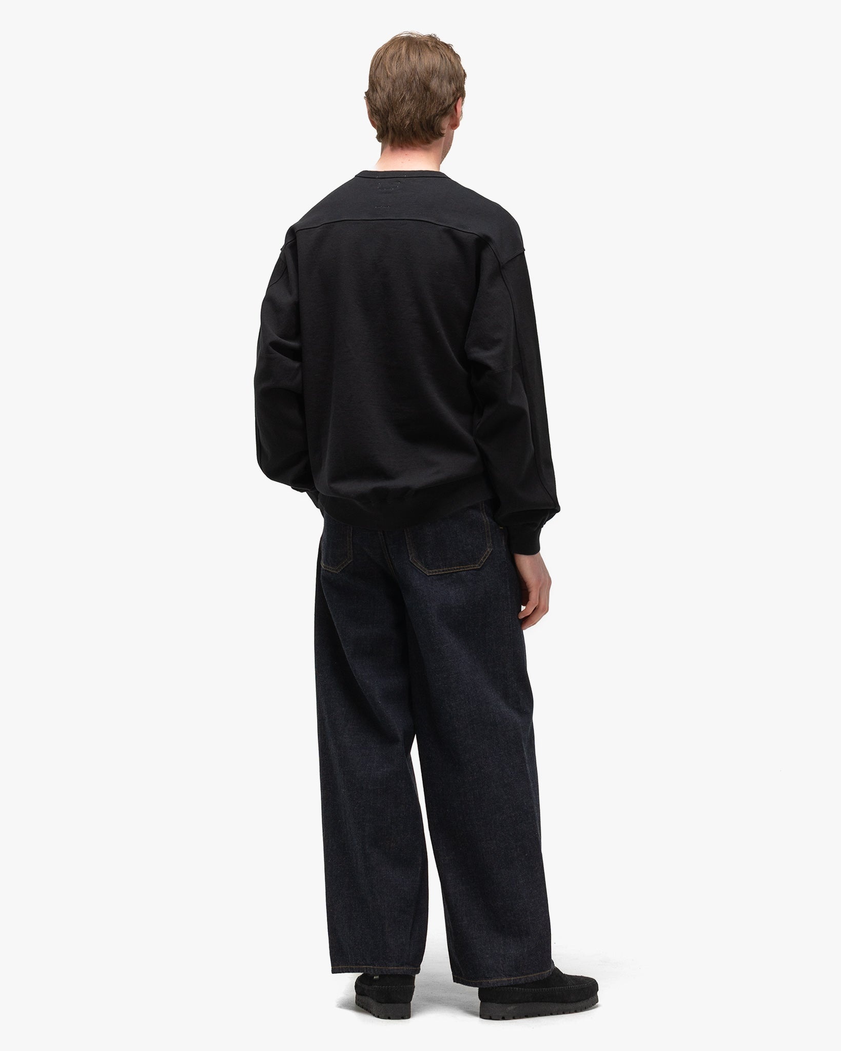 Brewed Protein™ Blend Cotton YOKE Sweat Shirt Black - 3