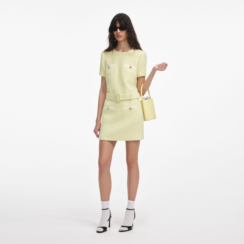 Yellow Boucle Mini Dress 2