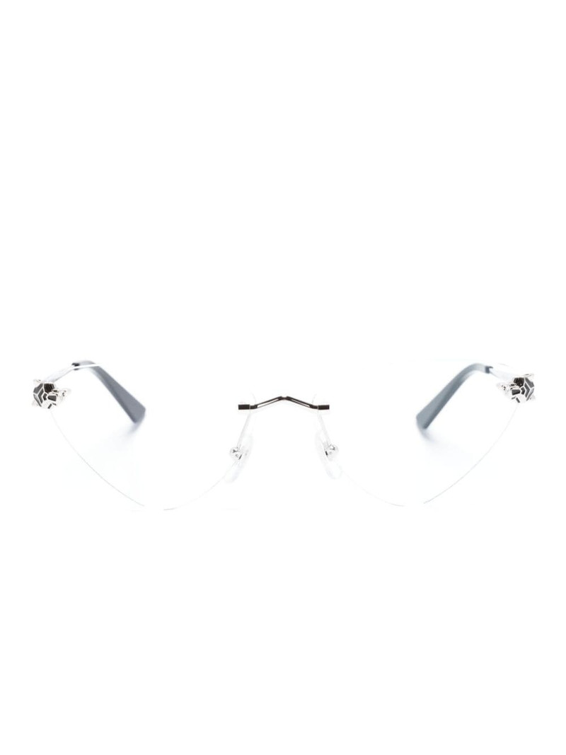 logo-plaque cat-eye frame glasses 1