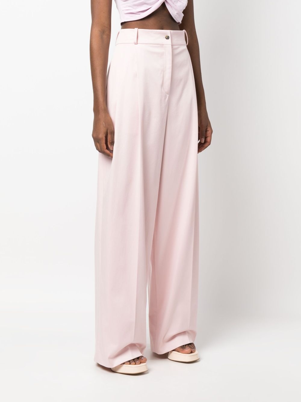high-waisted wide-leg trousers - 6