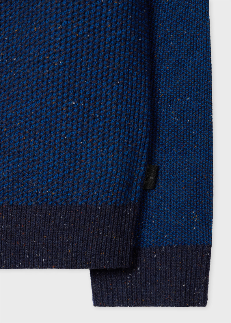 Navy Tonal-Stitch Bomber Cardigan 3