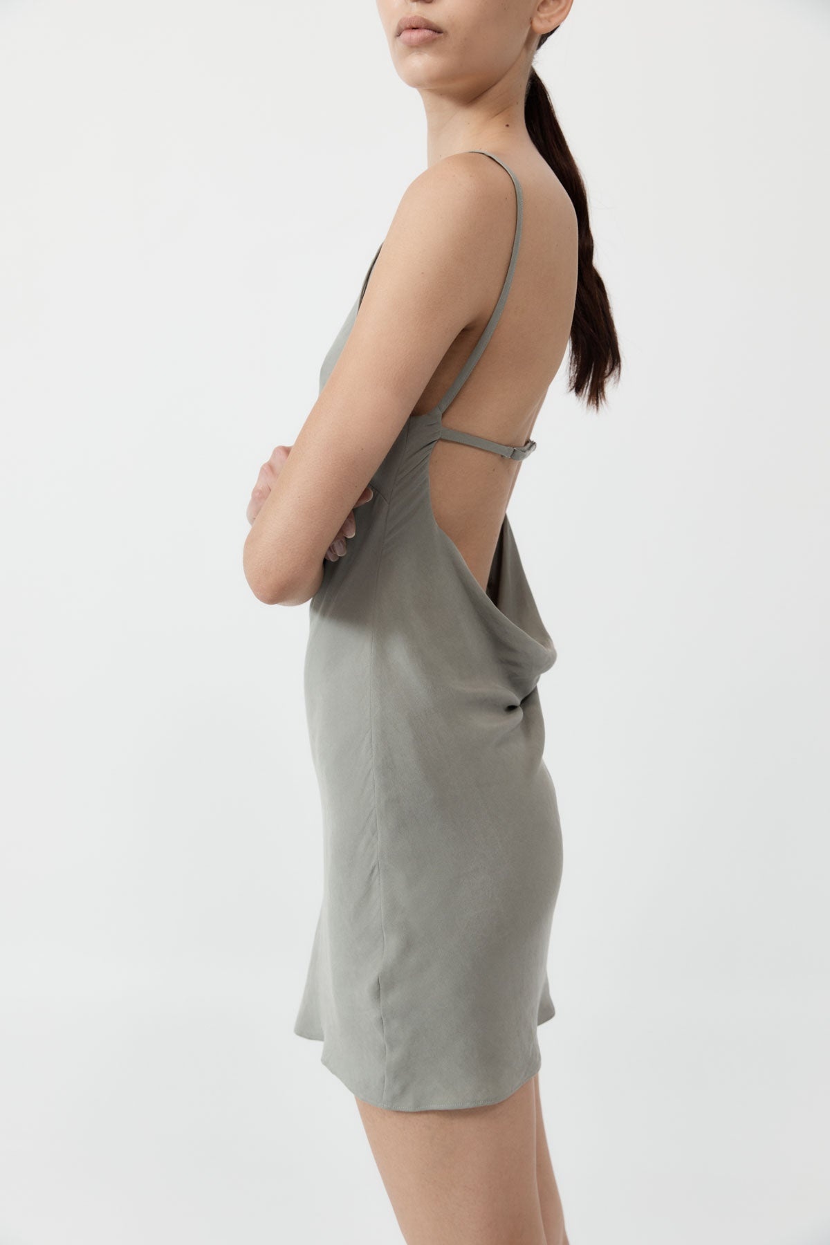 Sophia Drape Mini Dress - Shadow - 3