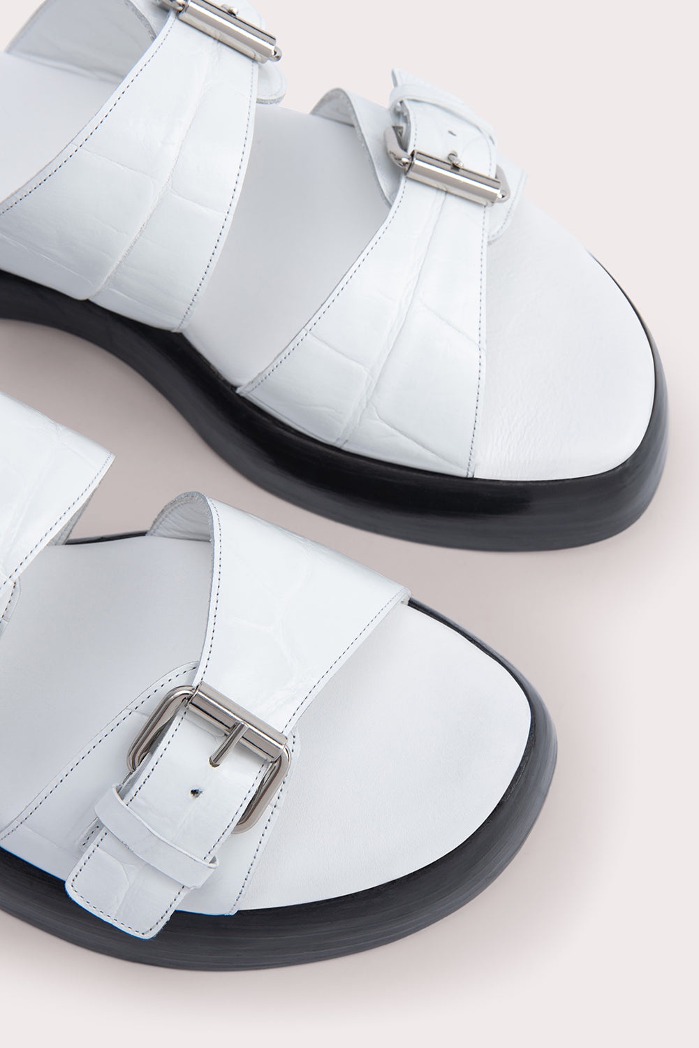 Wyatt White Maxi Croco and Nappa Leather - 4