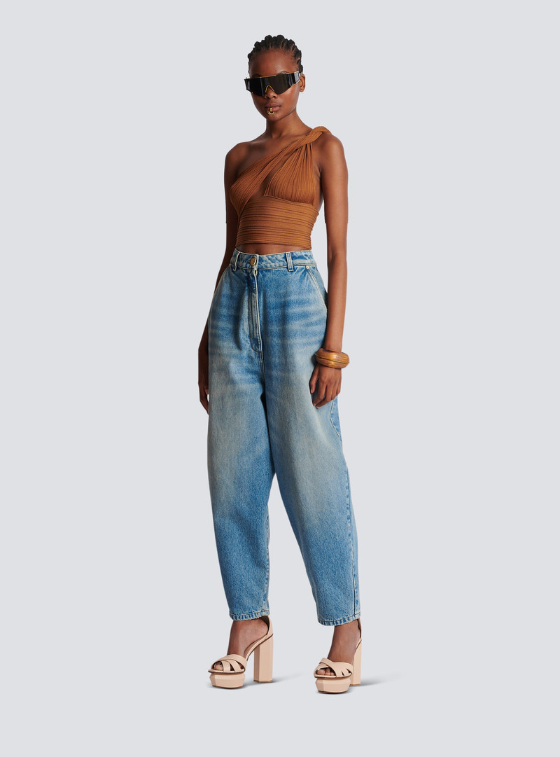 Balmain Faded baggy denim jeans outlook