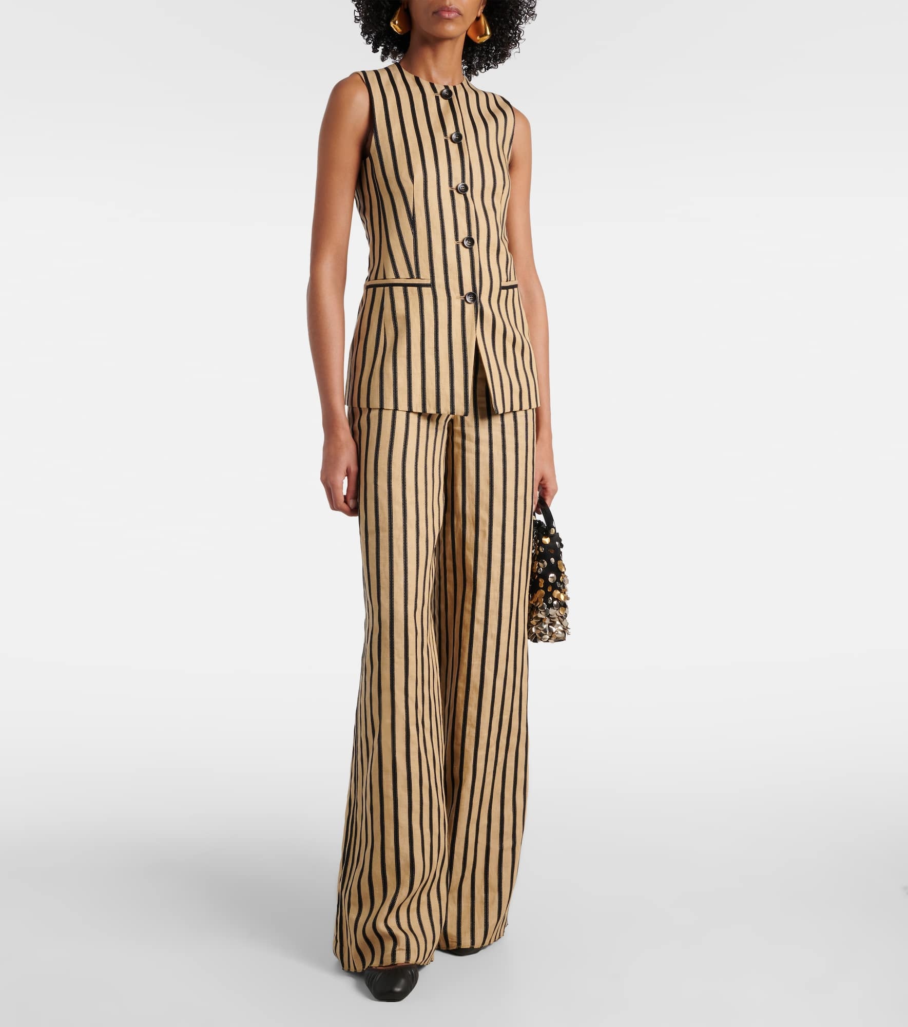 Cestino linen and cotton-blend palazzo pants - 2