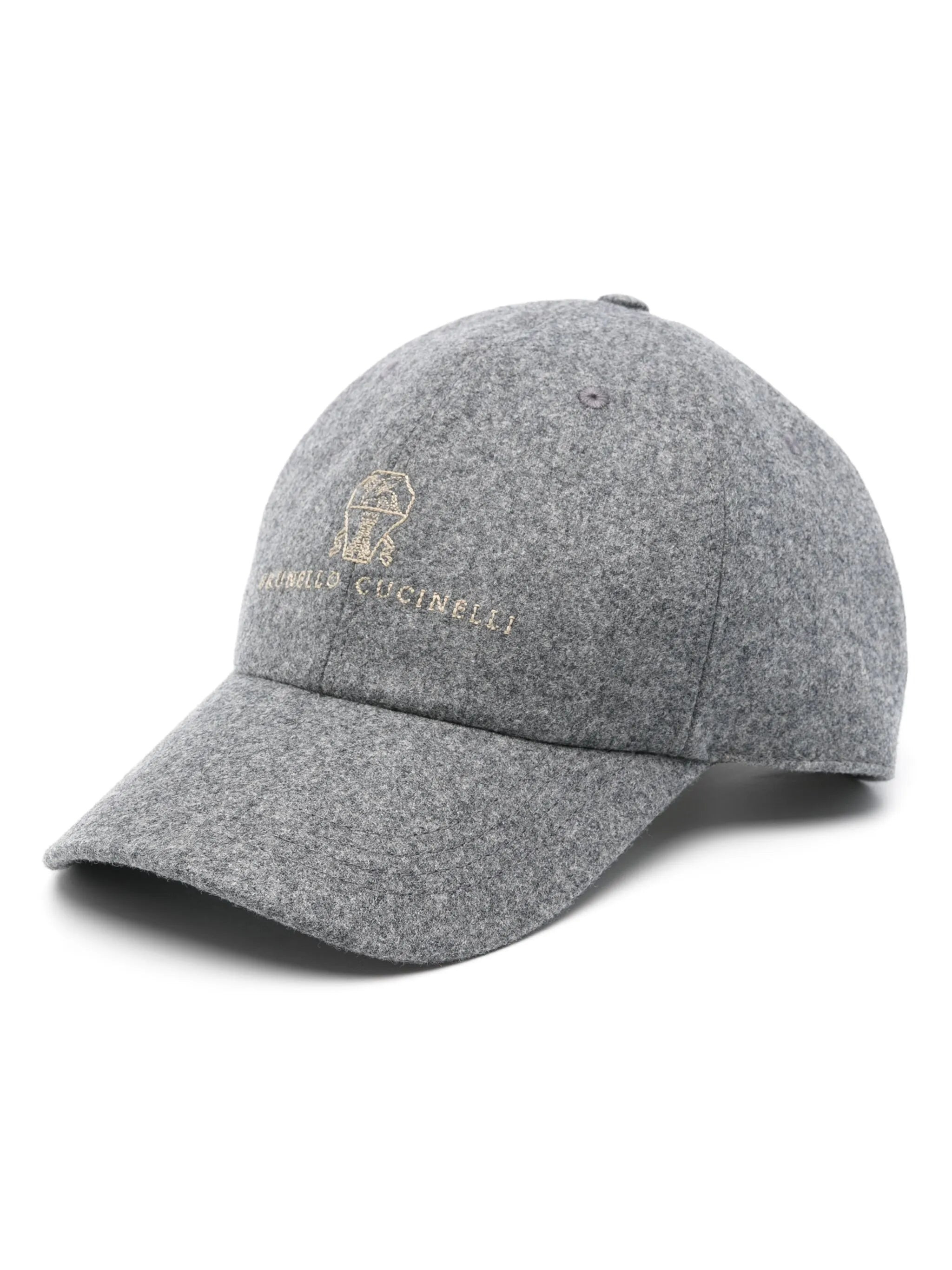 Brunello Cucinelli Logo-embroidered Mélange Cap - 1