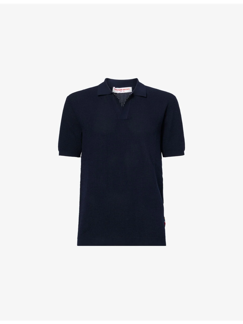 Roddy Open Mesh-Stitch Woven Polo Shirt - 1
