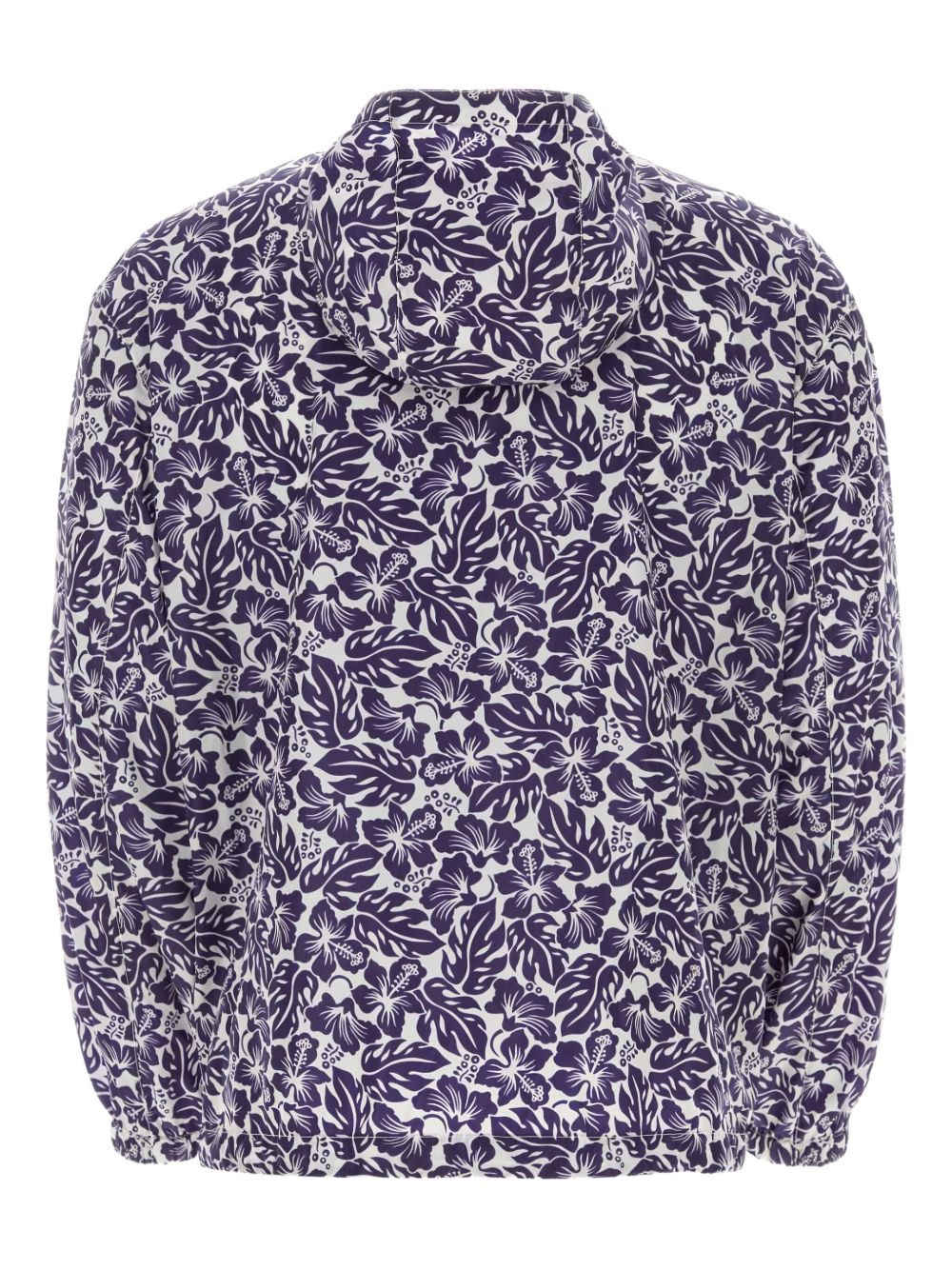 hibiscus-print hooded windbreaker - 2
