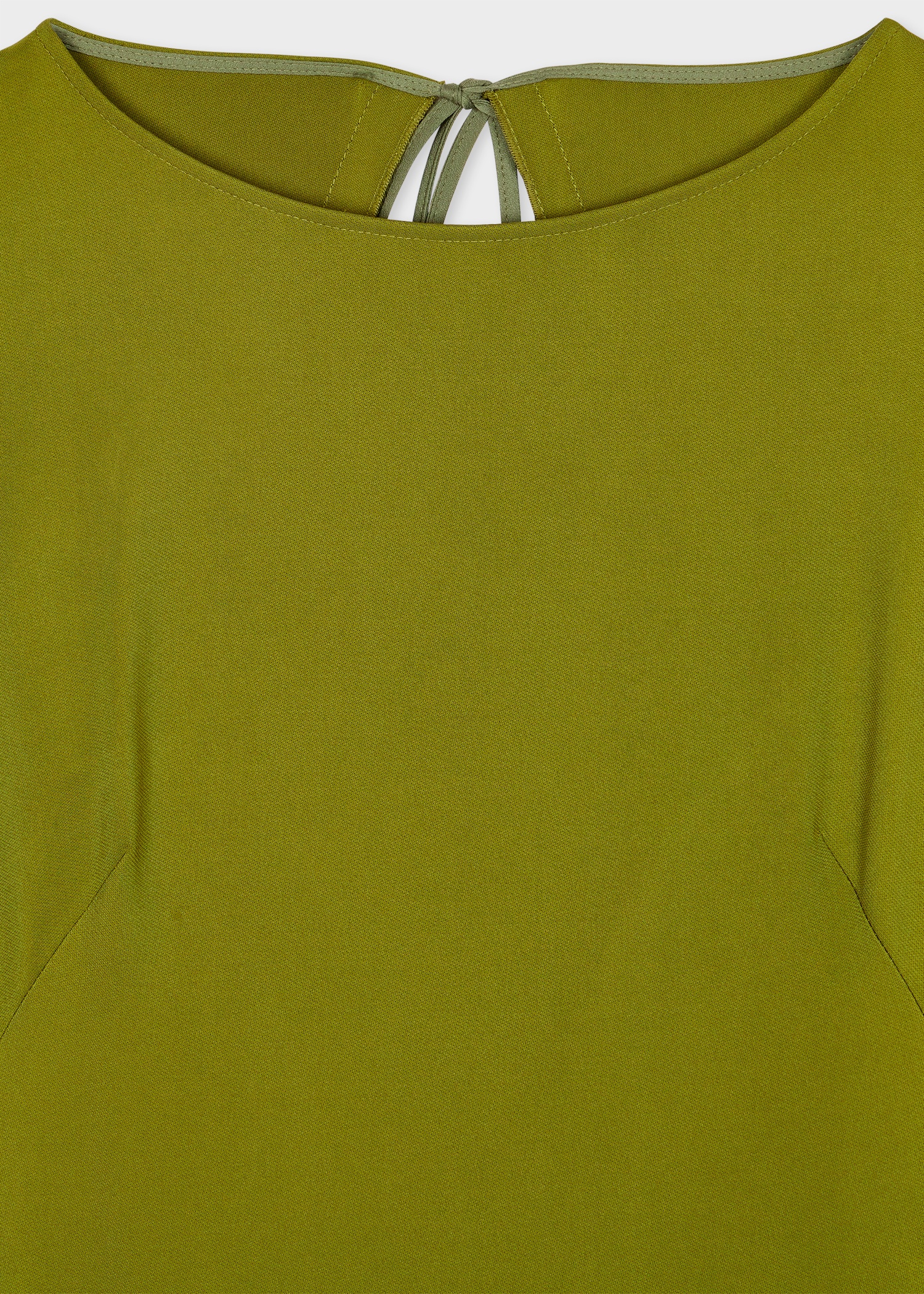Women's Moss Green Embroidery Long-Sleeve Dress - 4