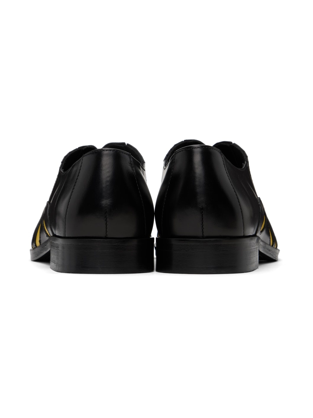 Black & Yellow Slashed Loafers - 2