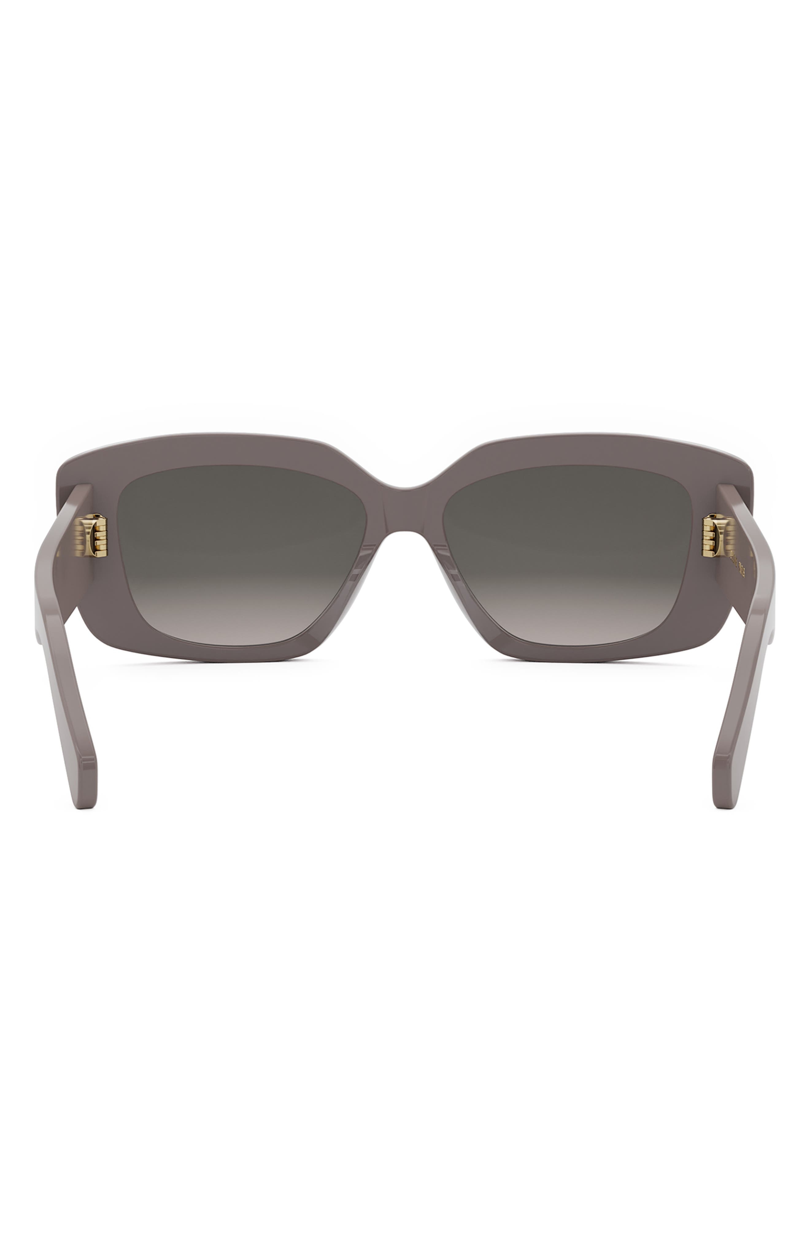 CELINE Triomphe 55mm Rectangular Sunglasses in Shiny Light Brown /Brown at Nordstrom - 5