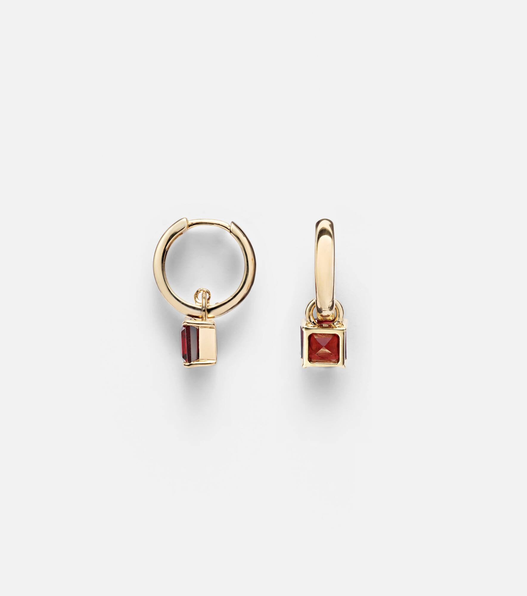 10kt gold earrings with garnets - 4