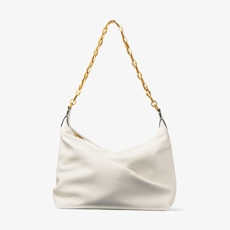 Diamond Soft Hobo M Latte Soft Calf Leather Hobo Bag with Chain Strap 1