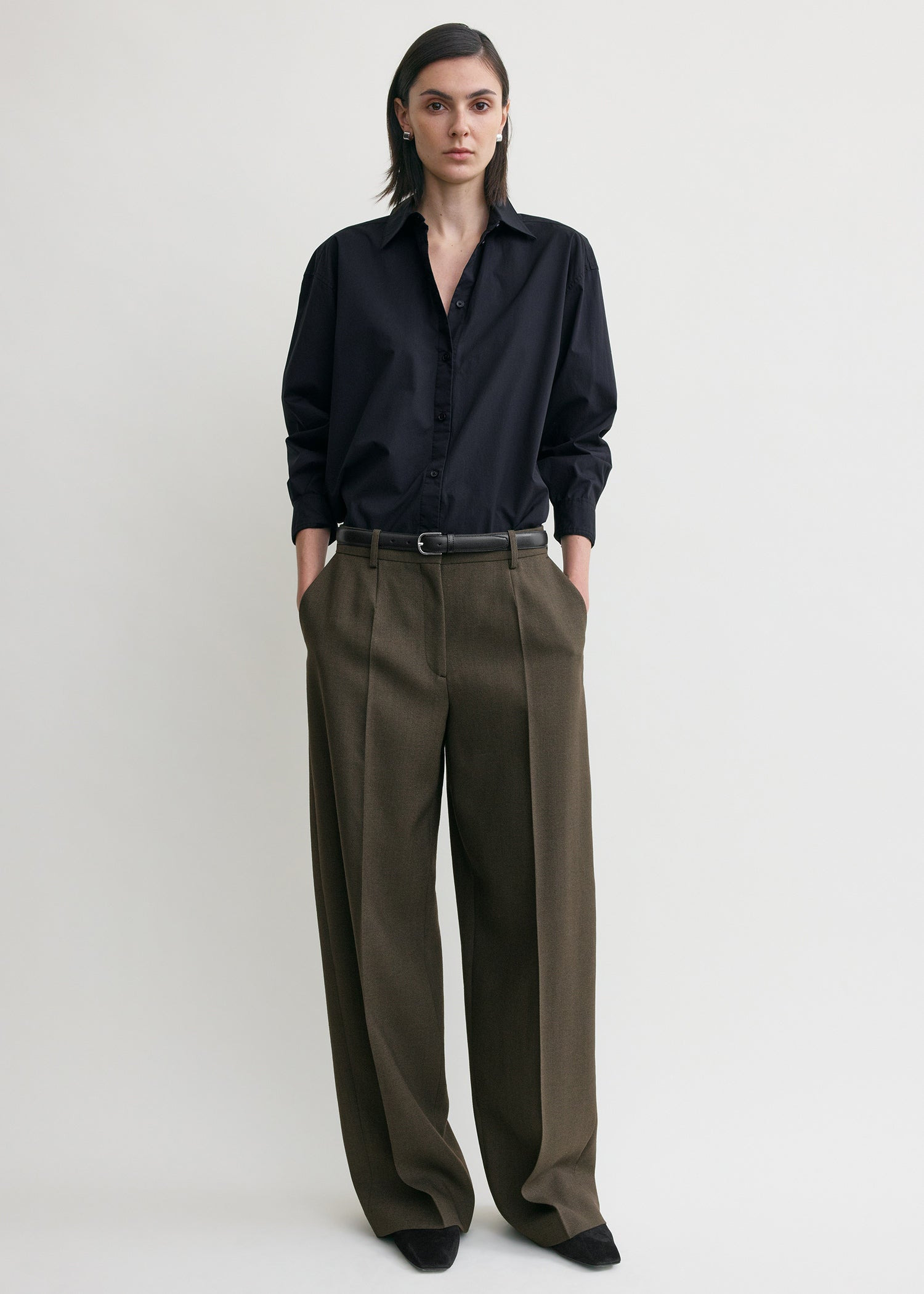 Wide tailored trousers forest - 2