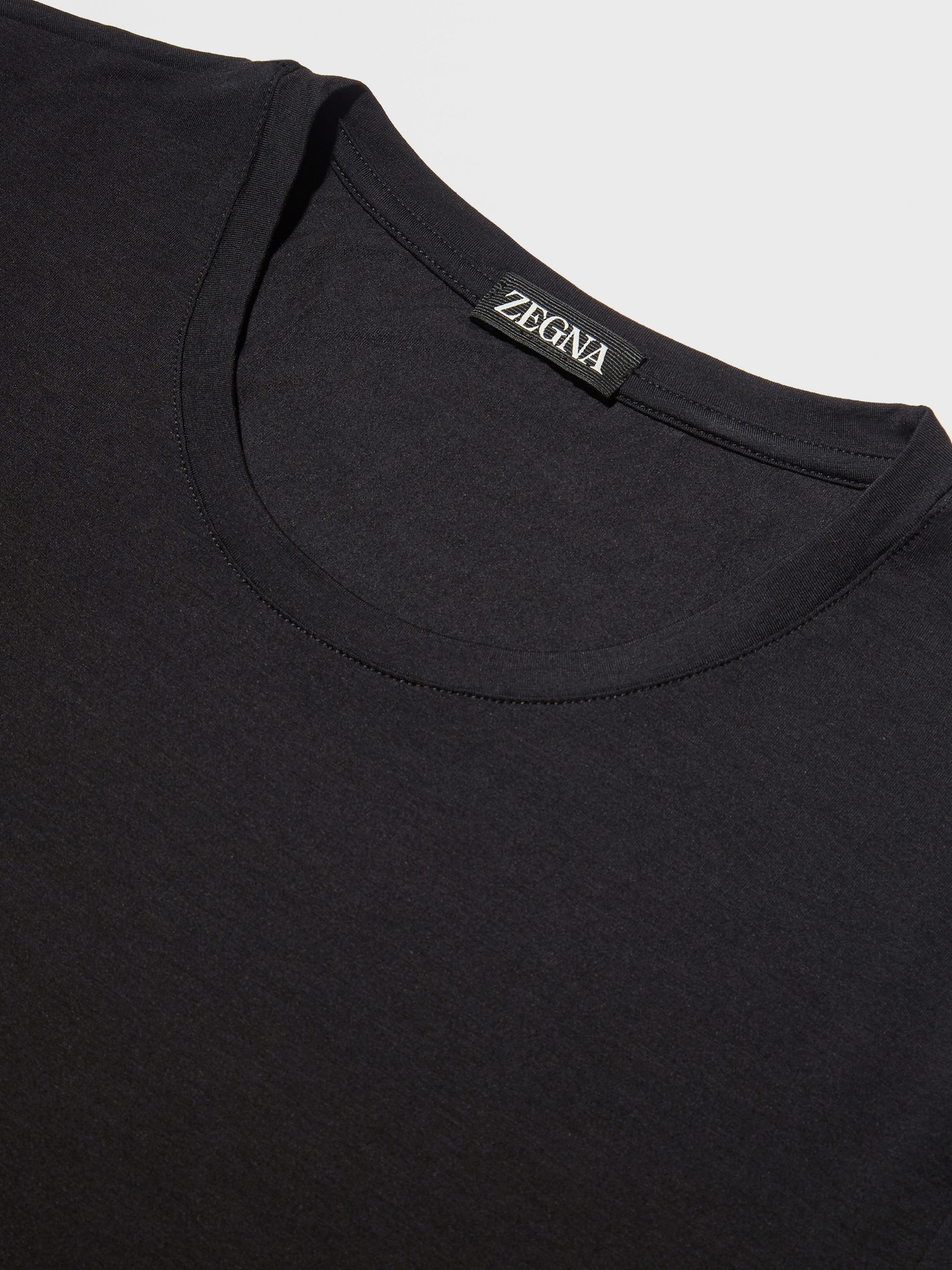 BLACK STRETCH MODAL T-SHIRT - 2