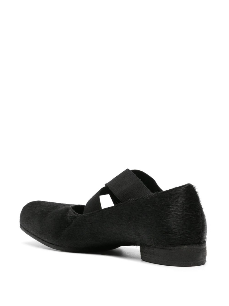 brushed-effect leather ballerina shoes 3