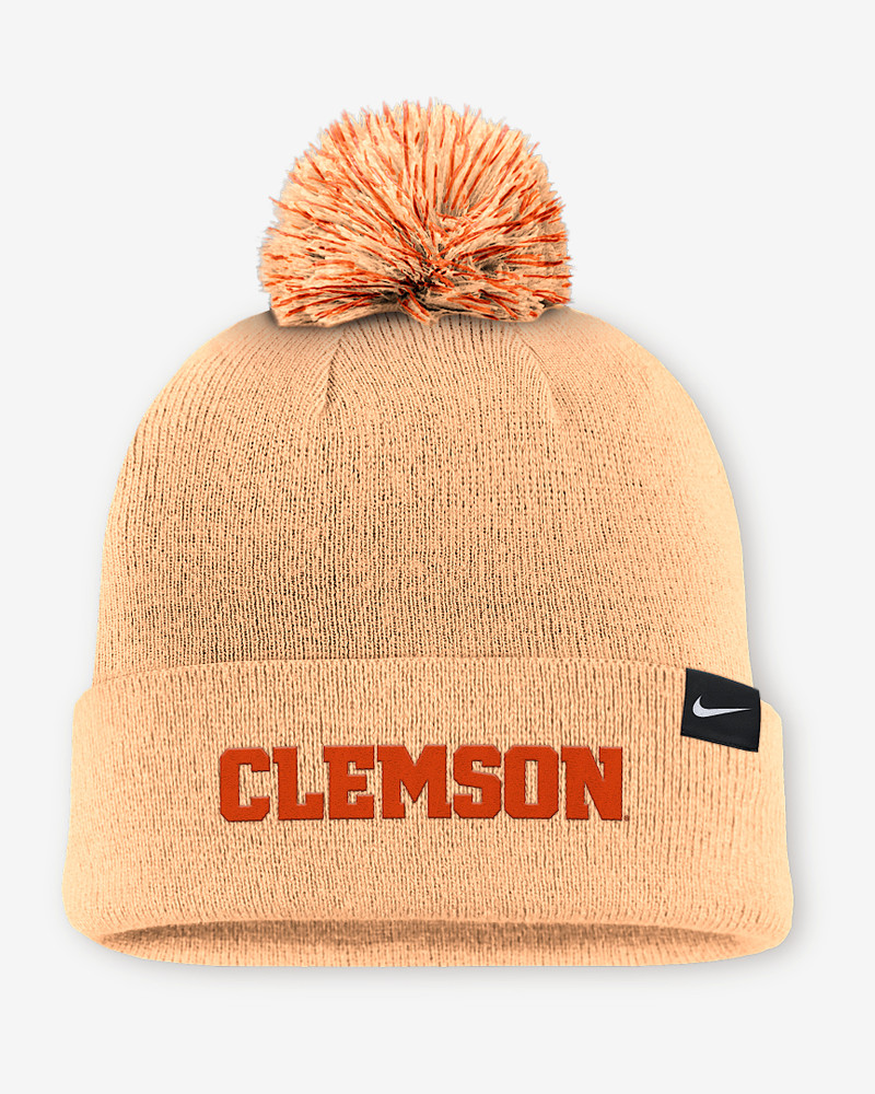 Nike Clemson Primetime Campus Toned Men's Nike College Cuffed Pom Beanie outlook