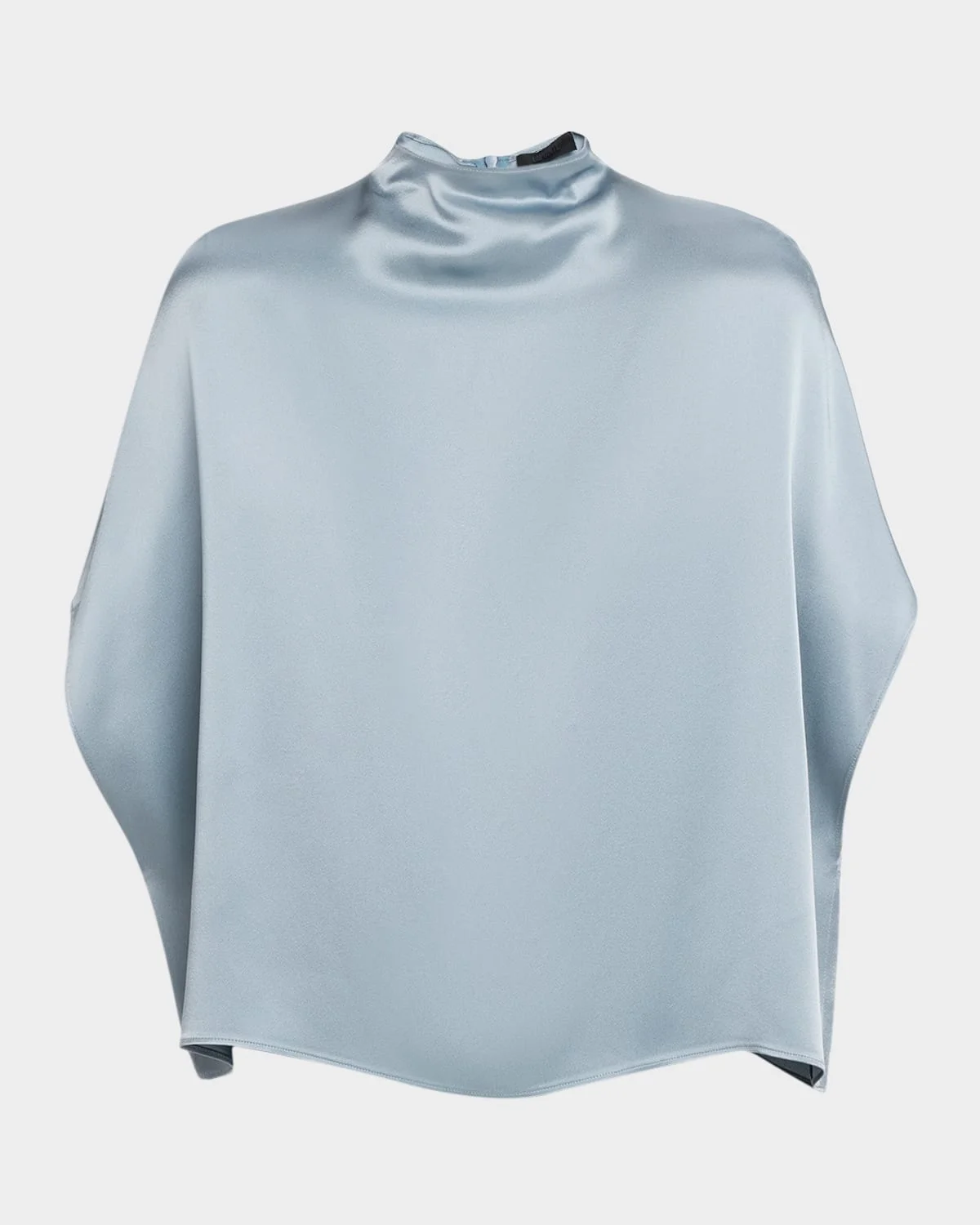 Fluid Mock-Neck Satin Cape Tee - 1