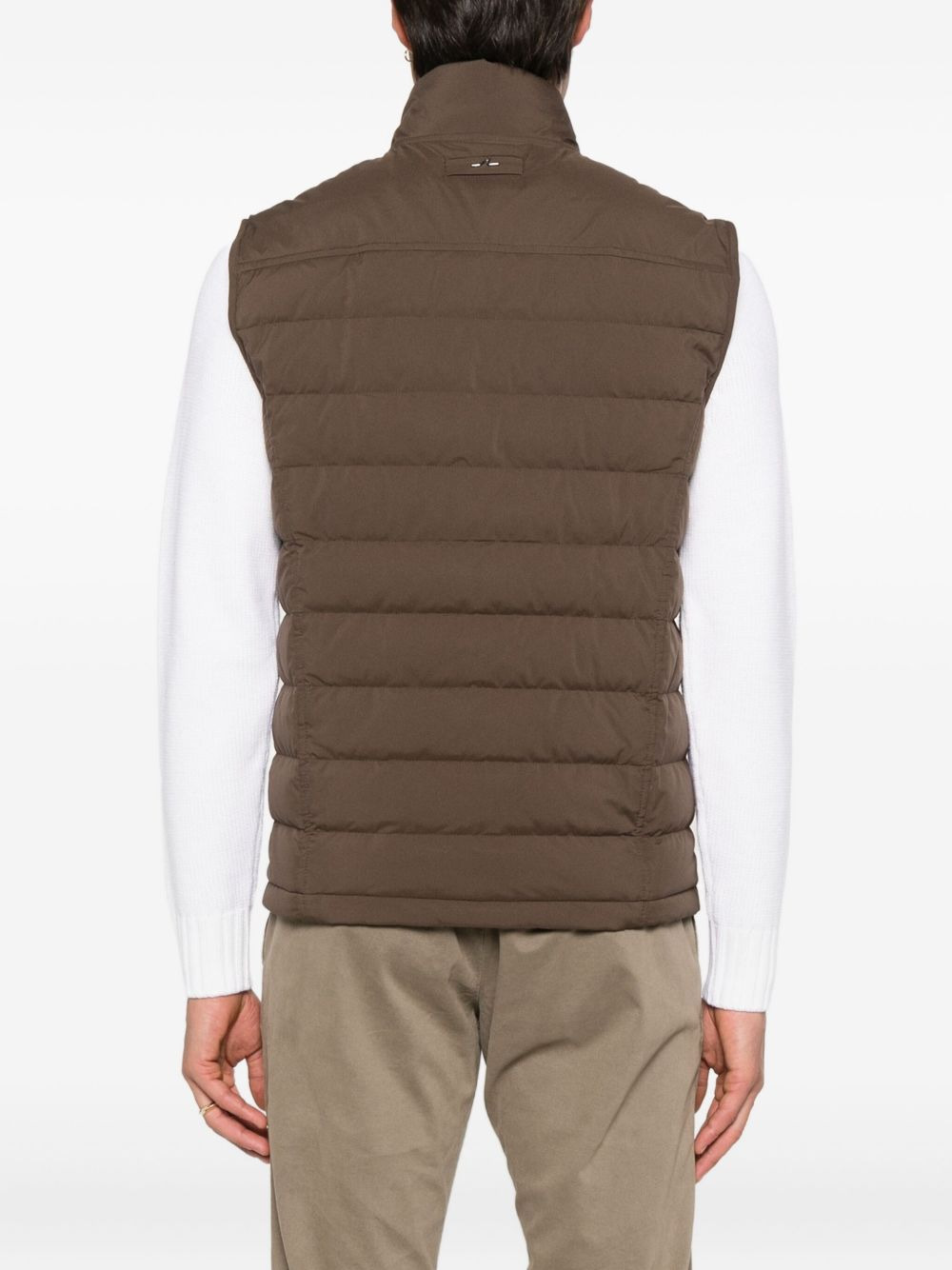 quilted zip-front gilet - 4