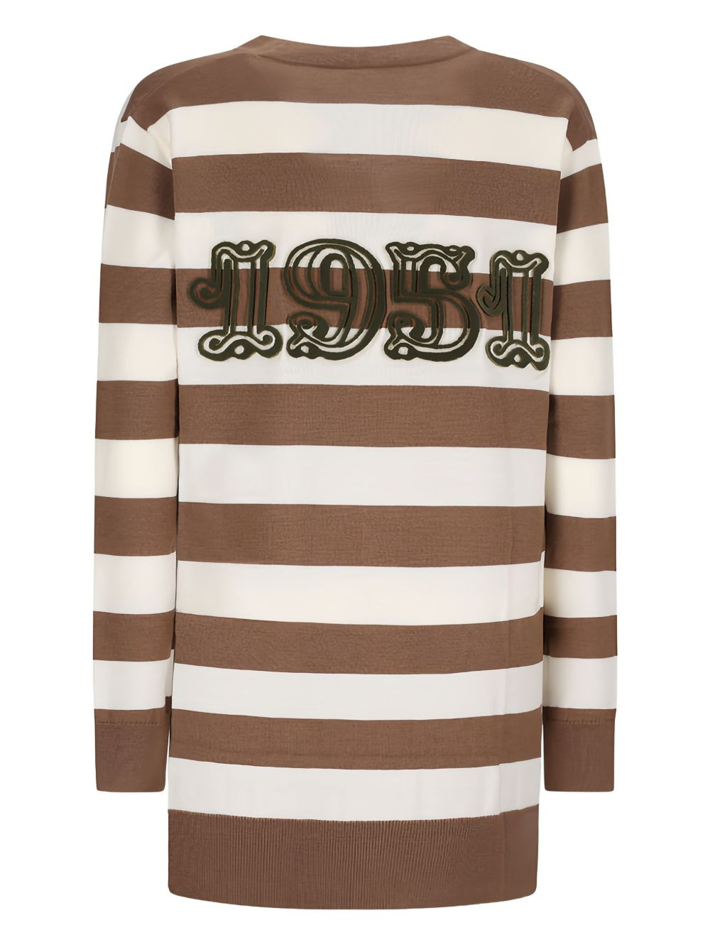 striped-pattern wool cardigan - 2