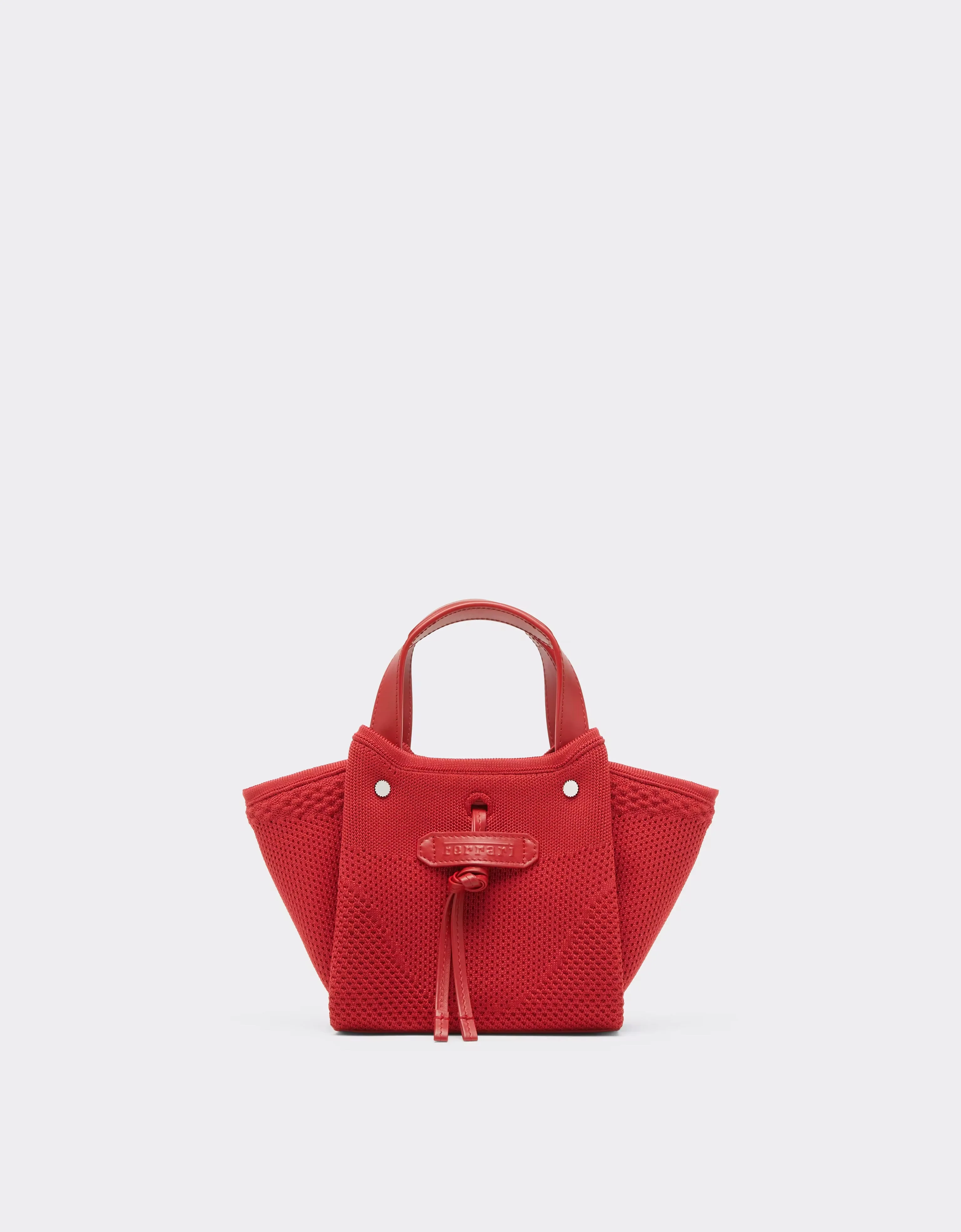 Mini Knit and Leather Tote Bag - 1