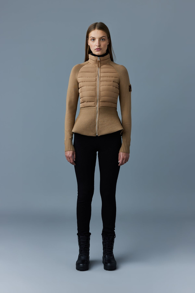 MACKAGE JOY Recycled hybrid cardigan with peplum outlook