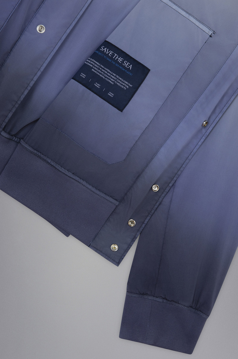 GARMENT DYED FADED STRETCH ECONYL® BOMBER JACKET 6